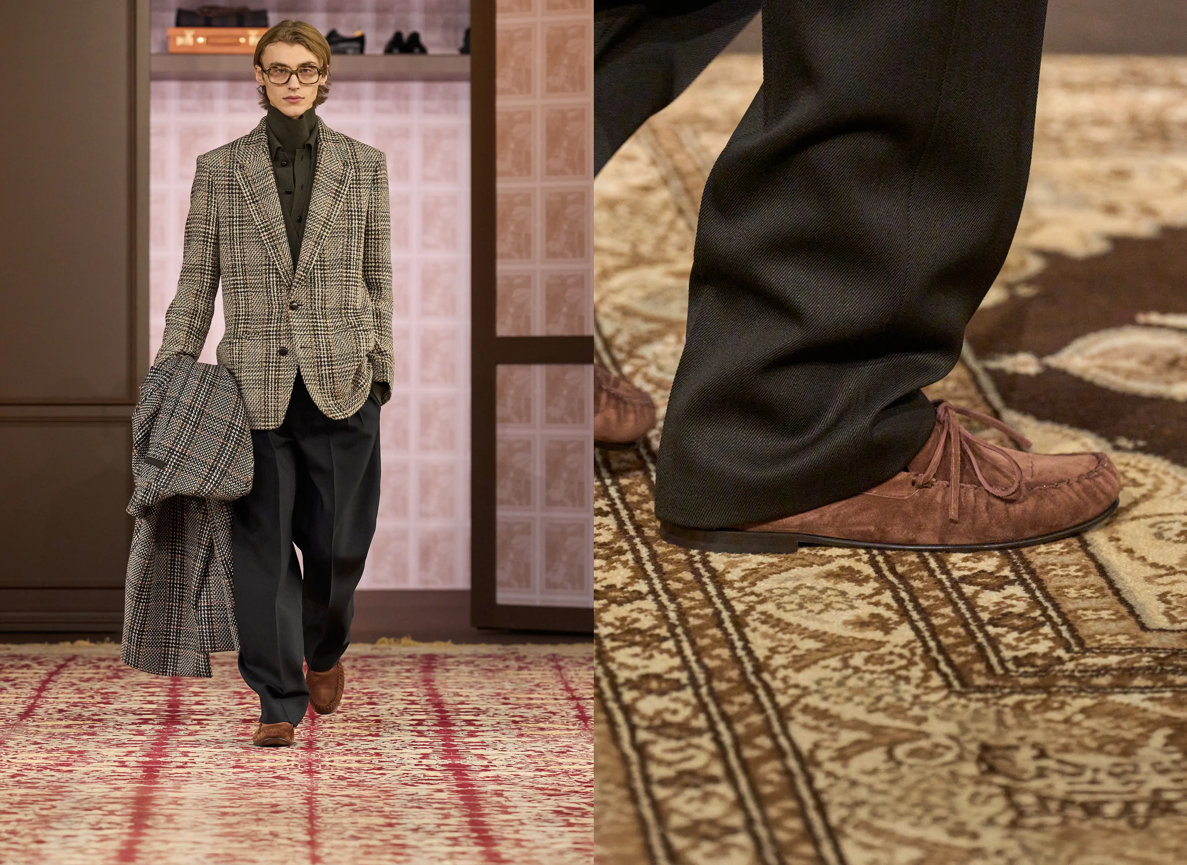 Man wearing a refined winter look from the ZEGNA Winter Fashion Show 2026.