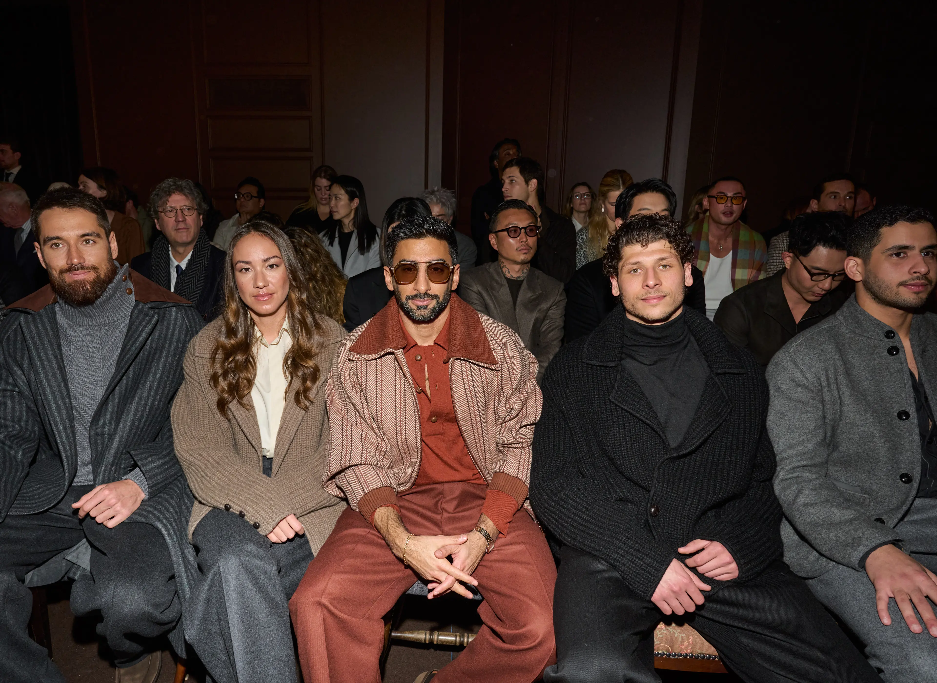 VIP guests seated at the ZEGNA Winter Fashion Show 2026.