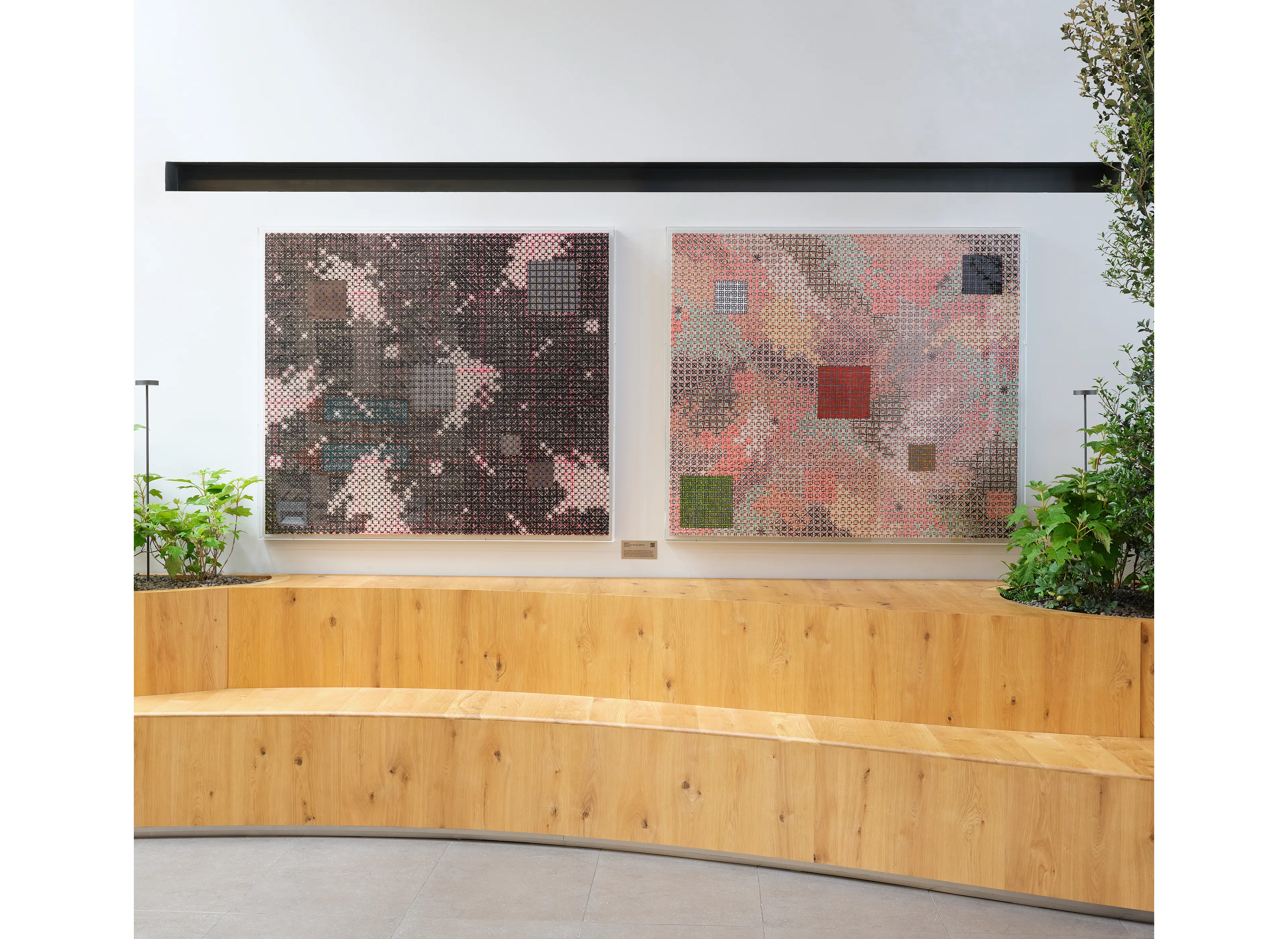 Ding Yi Appearance of cross 2010–2014 mixed media painting at ZEGNA HQ.
