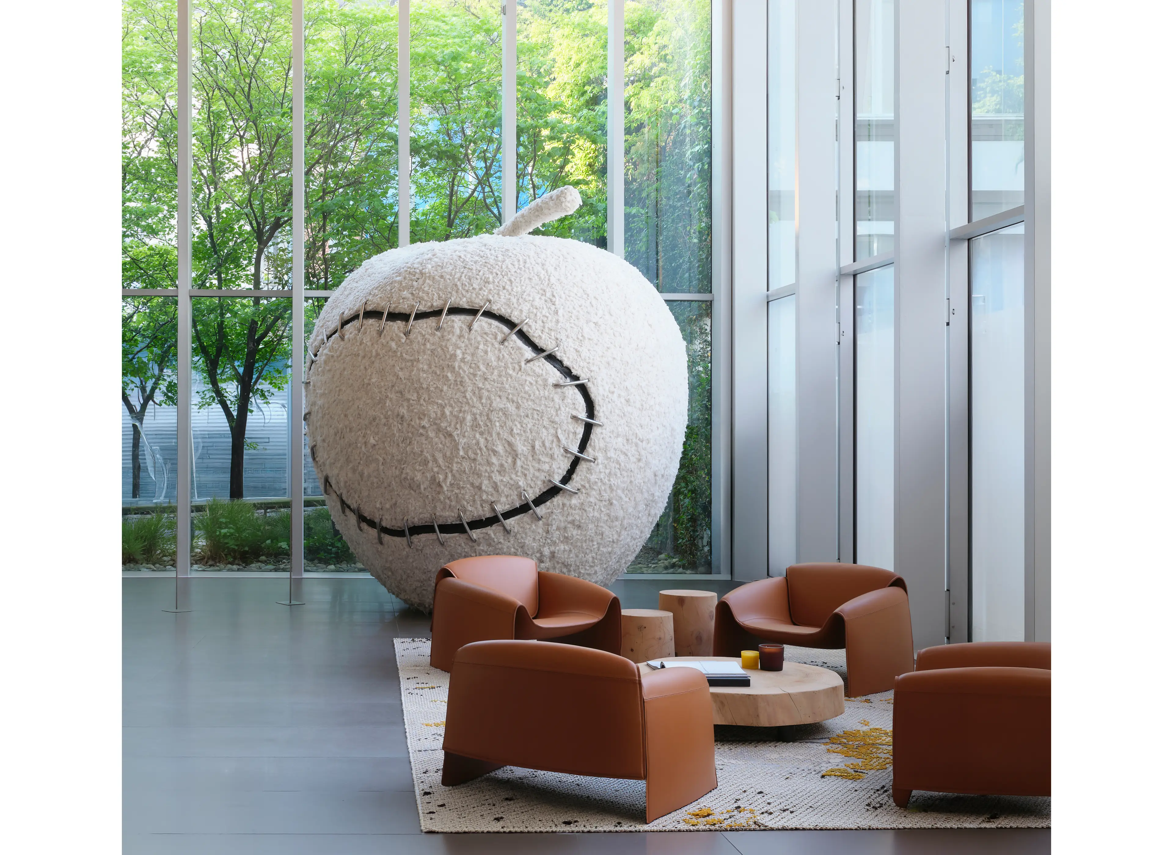 Michelangelo Pistoletto Woollen – The Reinstated Apple 2007 mixed media artwork at ZEGNA HQ.