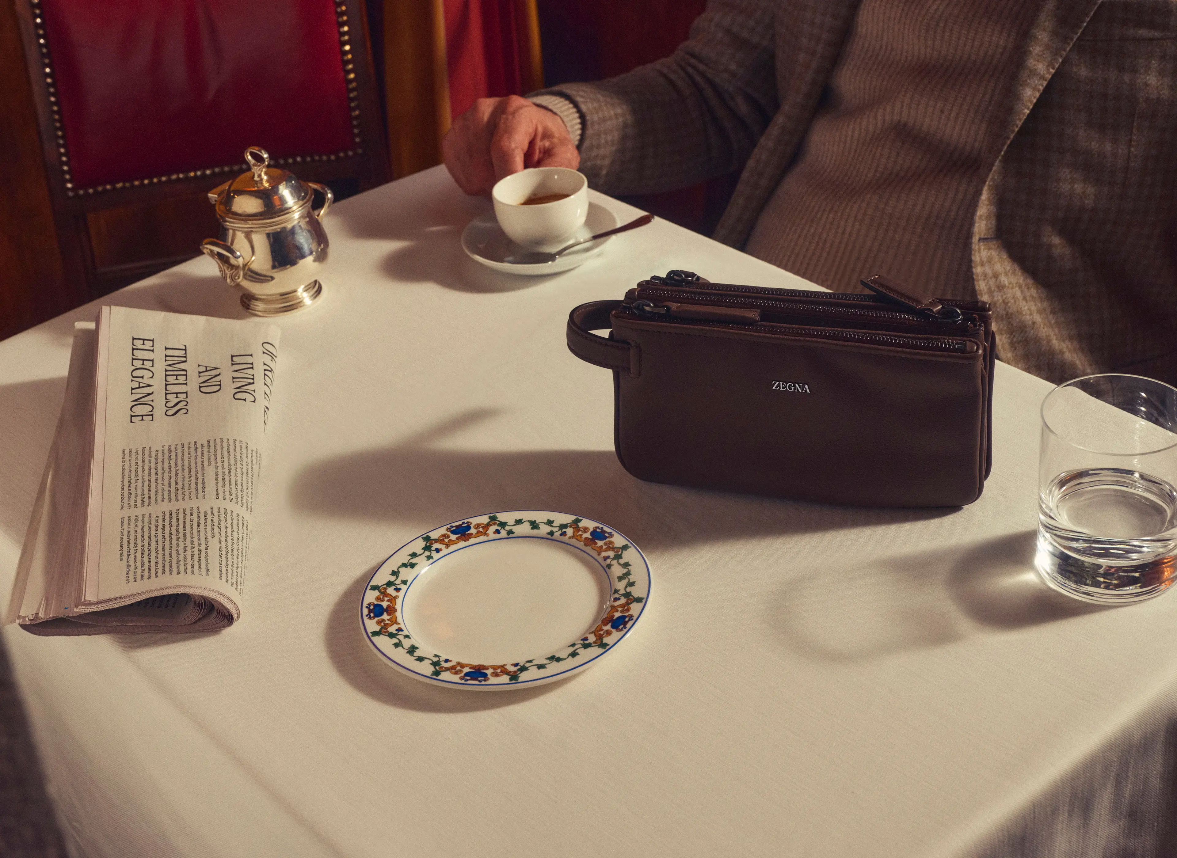 ZEGNA men’s leather pouch from the Fall Winter 2025 collection.