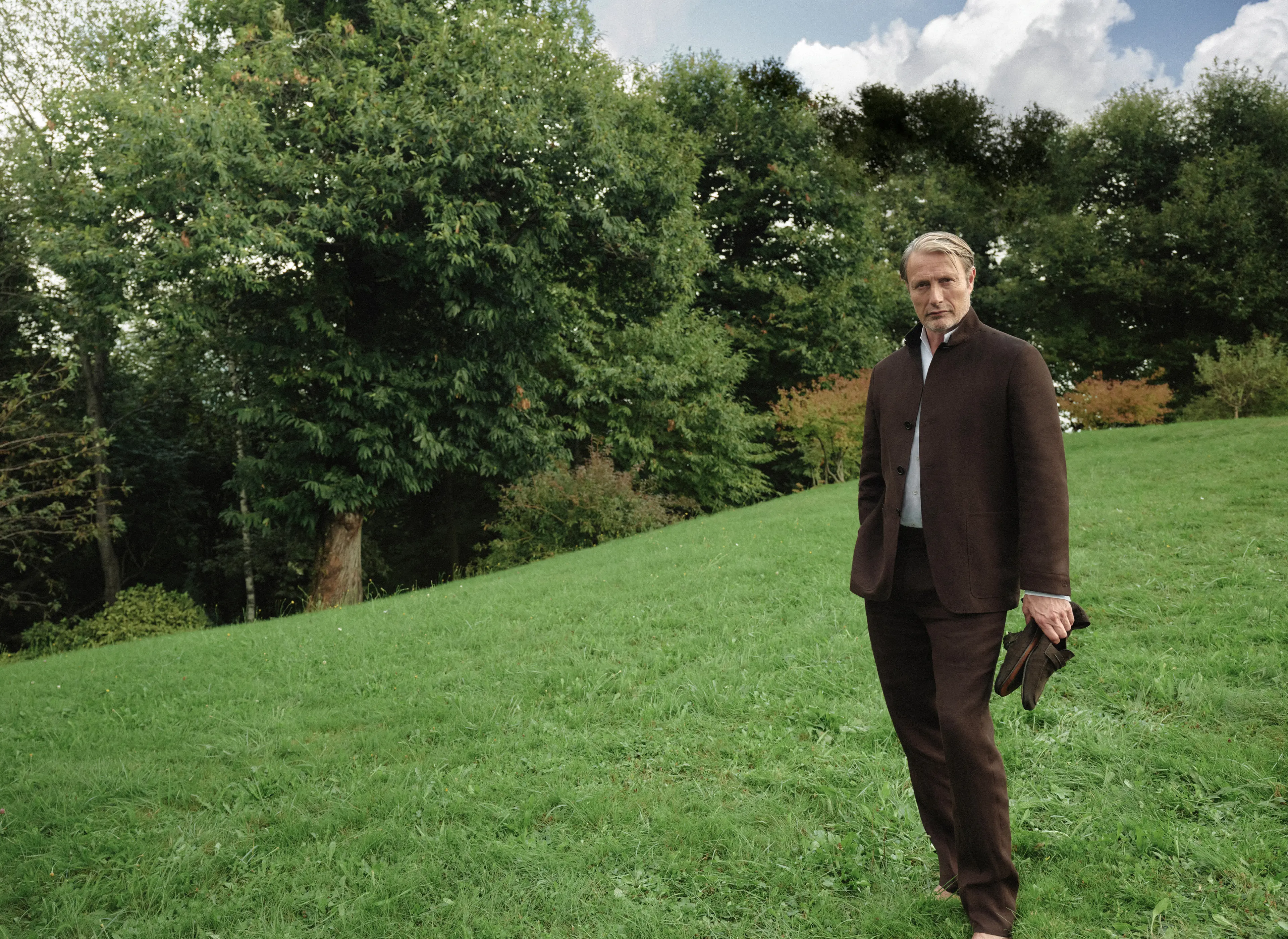 Mads Mikkelsen in a refined look from the ZEGNA Spring Summer 2026 collection.