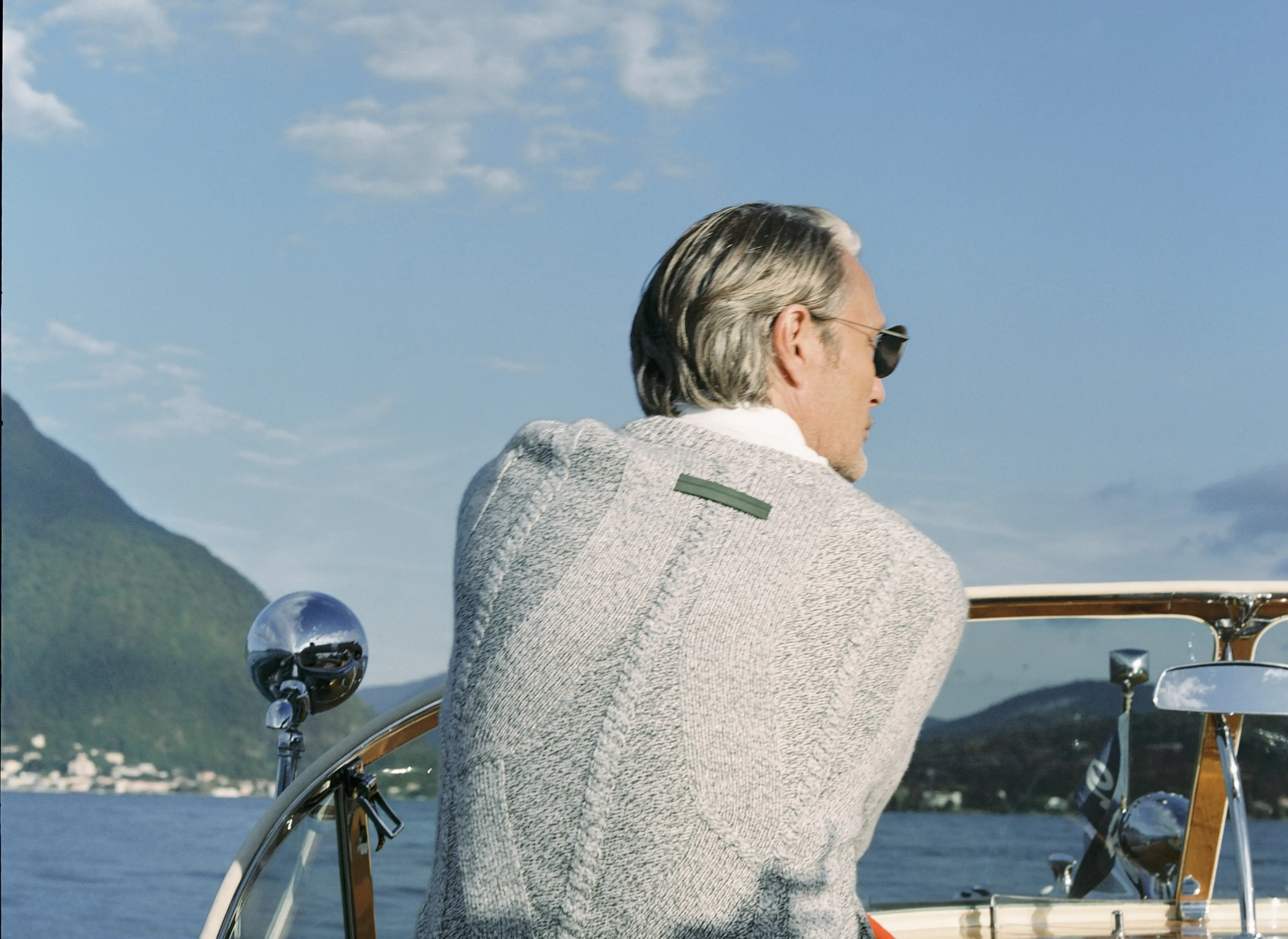 Mads Mikkelsen wearing ZEGNA sunglasses from the Spring Summer 2026 collection, styled with a refined SS26 look.