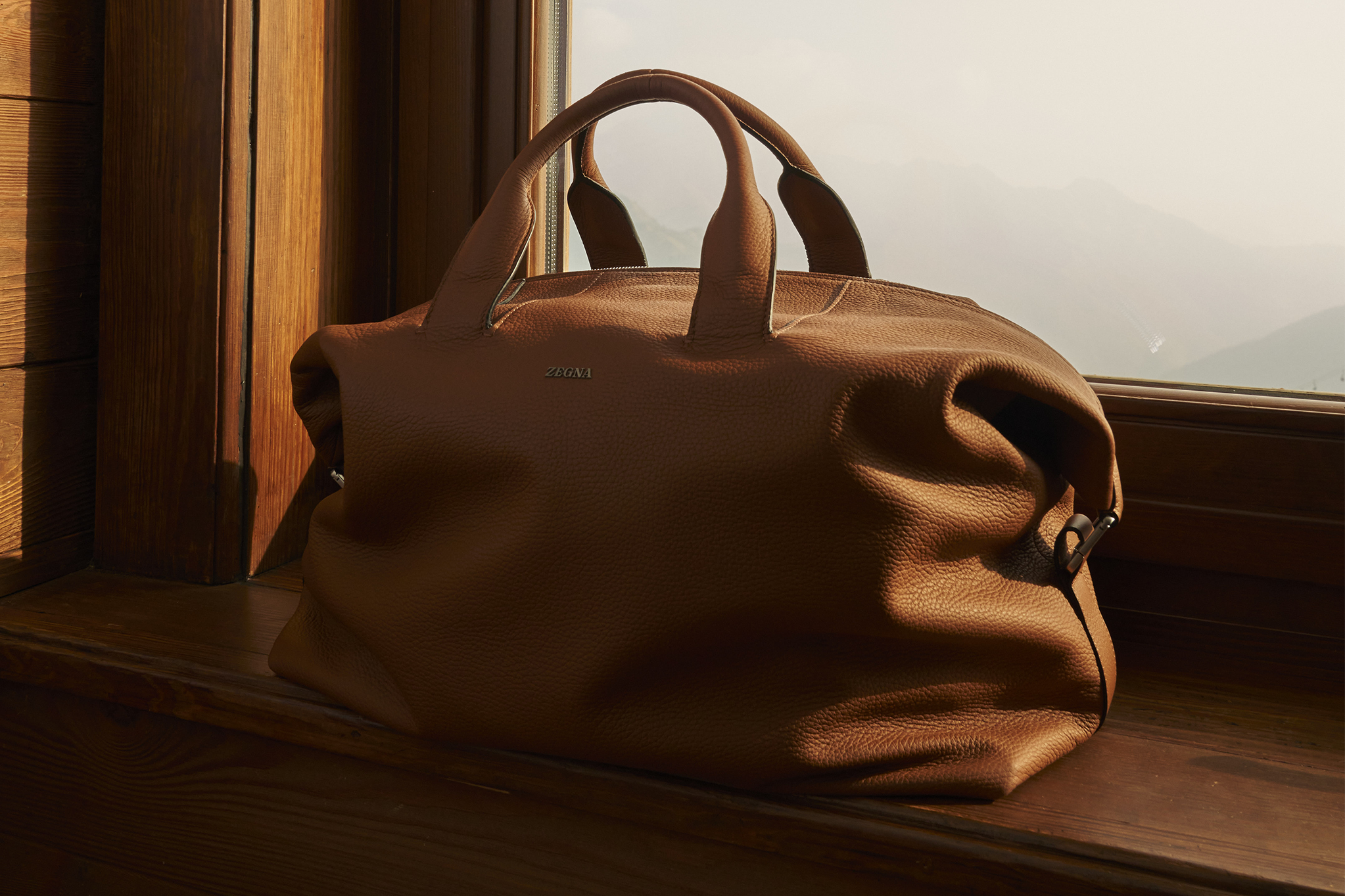 Cabas en cuir de cerf couleur Foliage pour homme par ZEGNA.