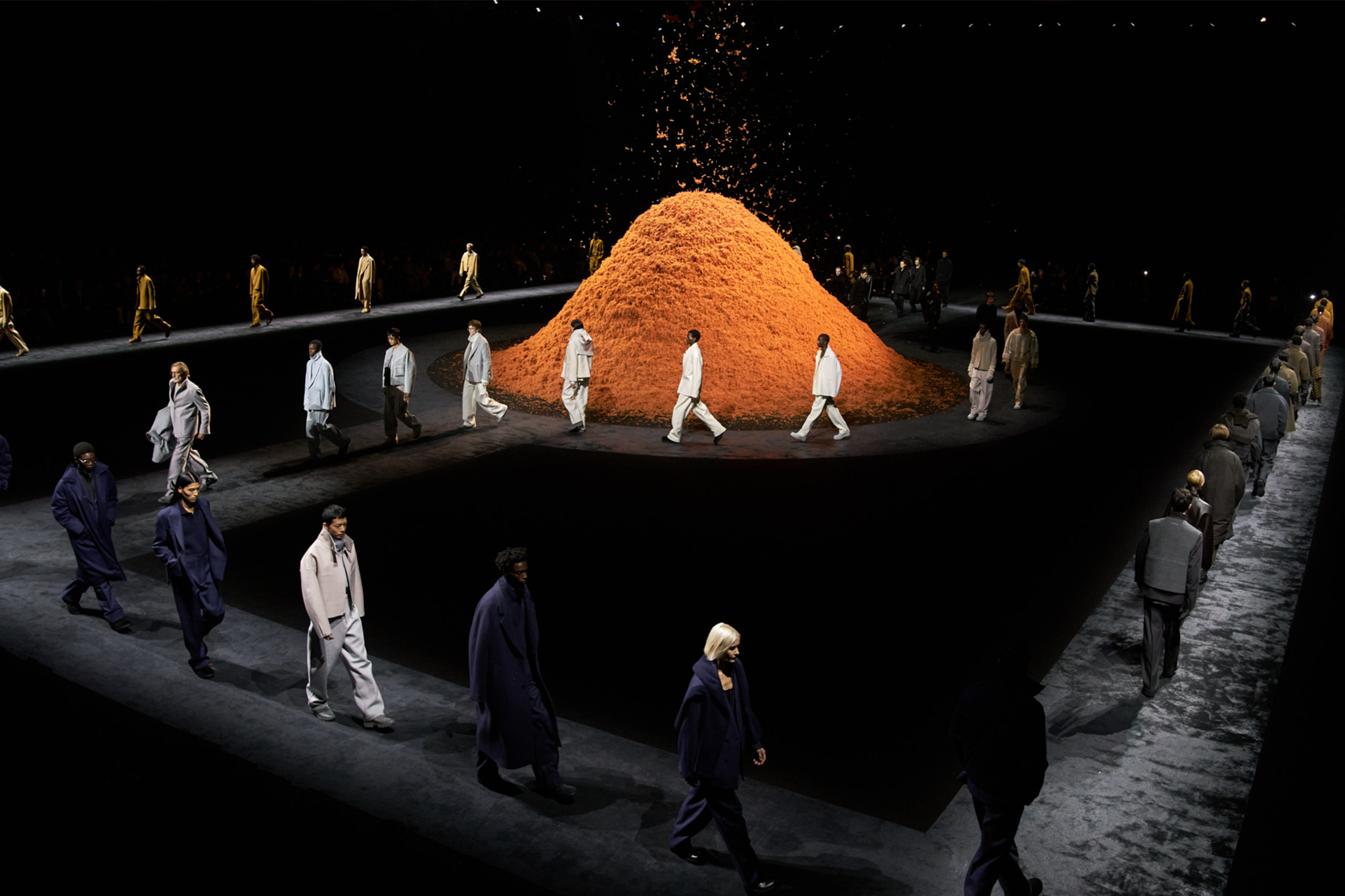 Models on the runway at the ZEGNA Winter 2024 Fashion Show.