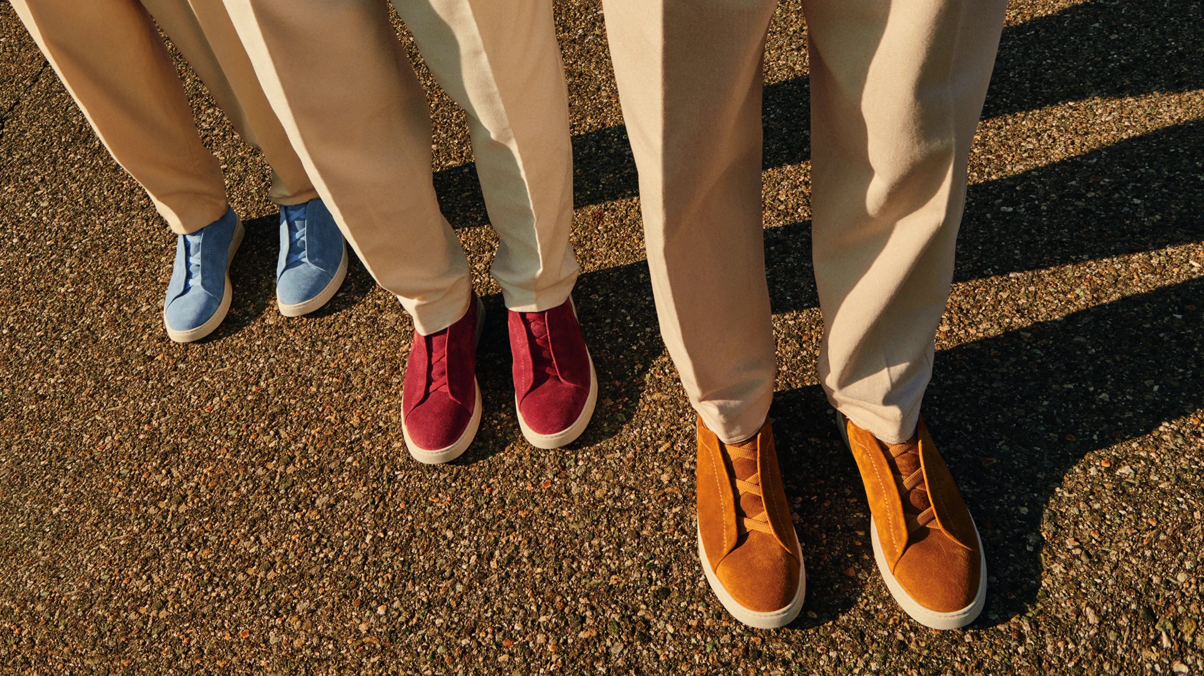 Three Zegna's Triple Stitch™ sneakers for men with extra-light rubber sole