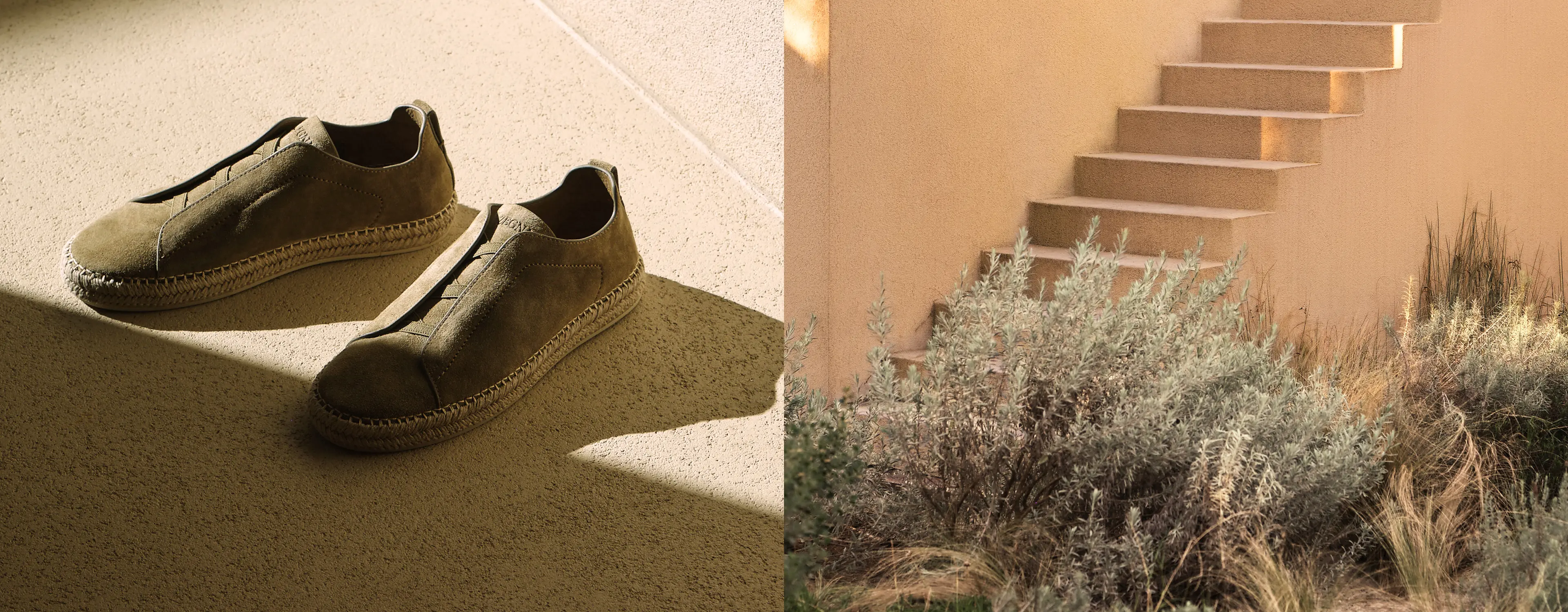 Hellbeige Triple Stitch Espadrille aus Canvas, ein Sommerschuh von ZEGNA.