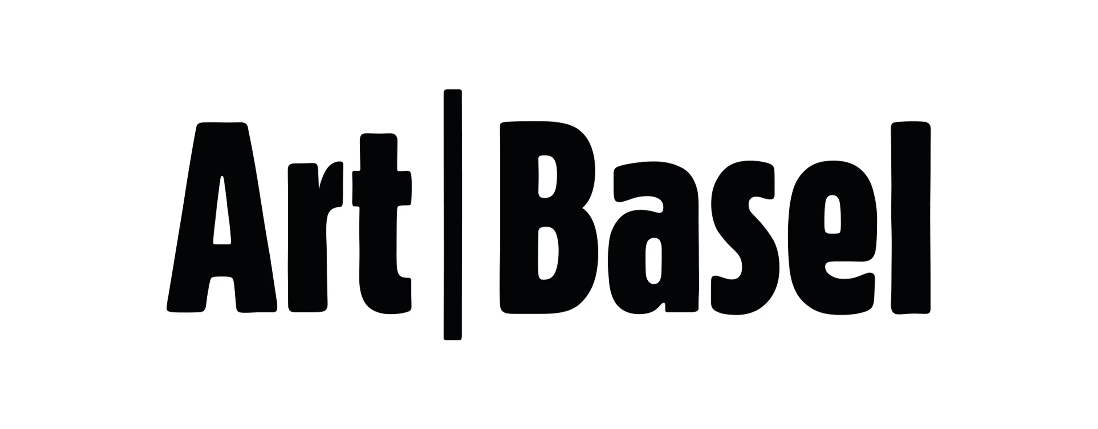 Logo of Art Basel, featuring stylized text with a modern and clean design.