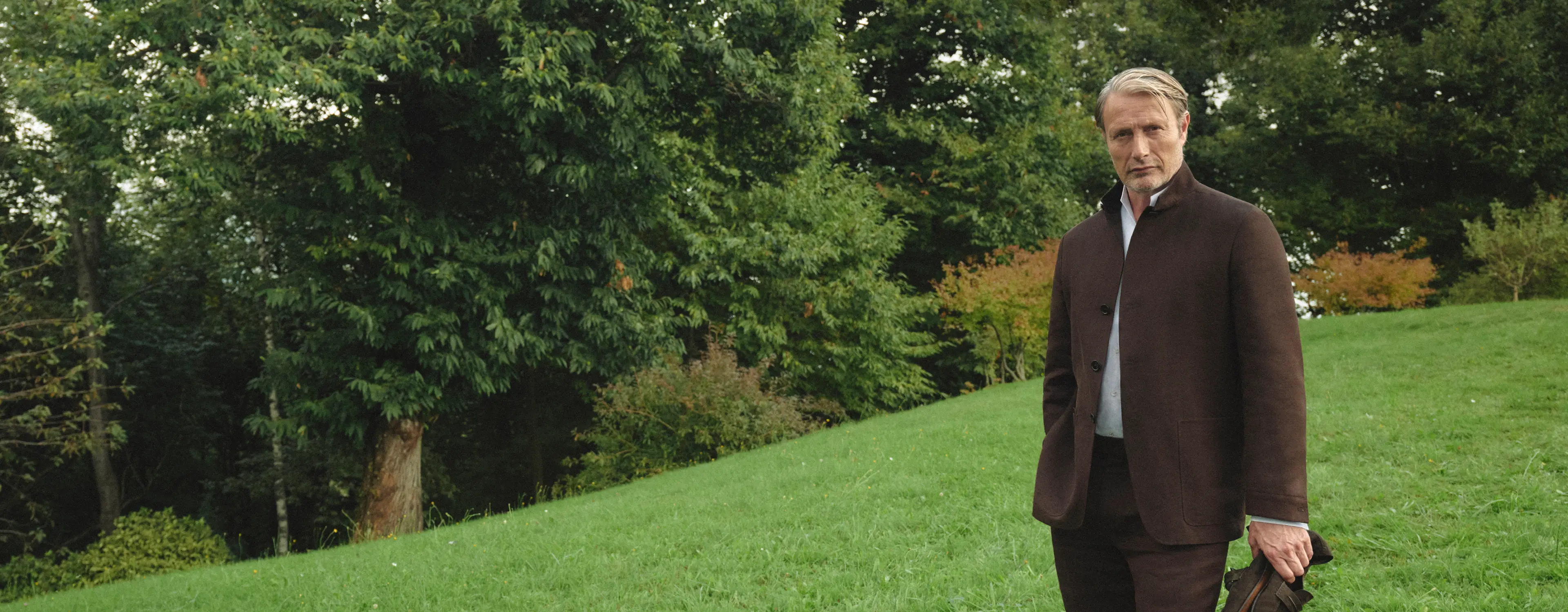 Mads Mikkelsen in a refined look from the ZEGNA Spring Summer 2026 collection.