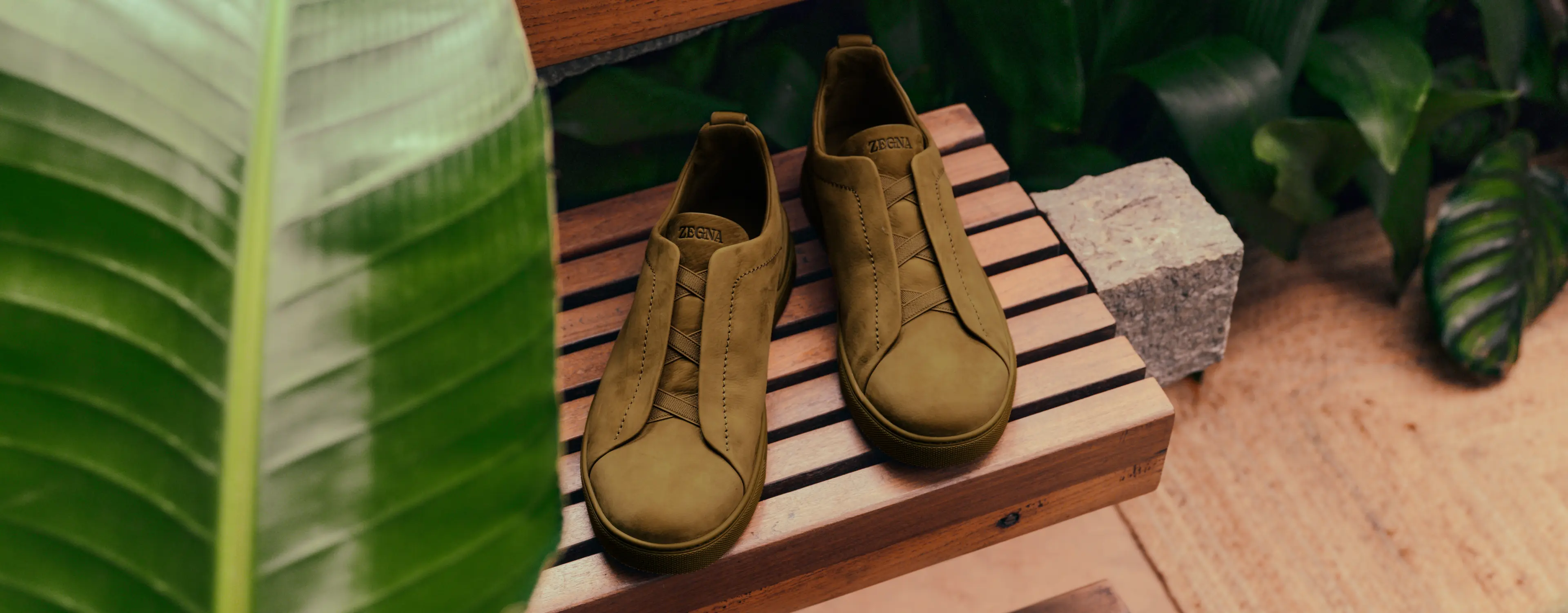 Close-up of Triple Stitch™ sneakers from the ZEGNA SS26 collection.