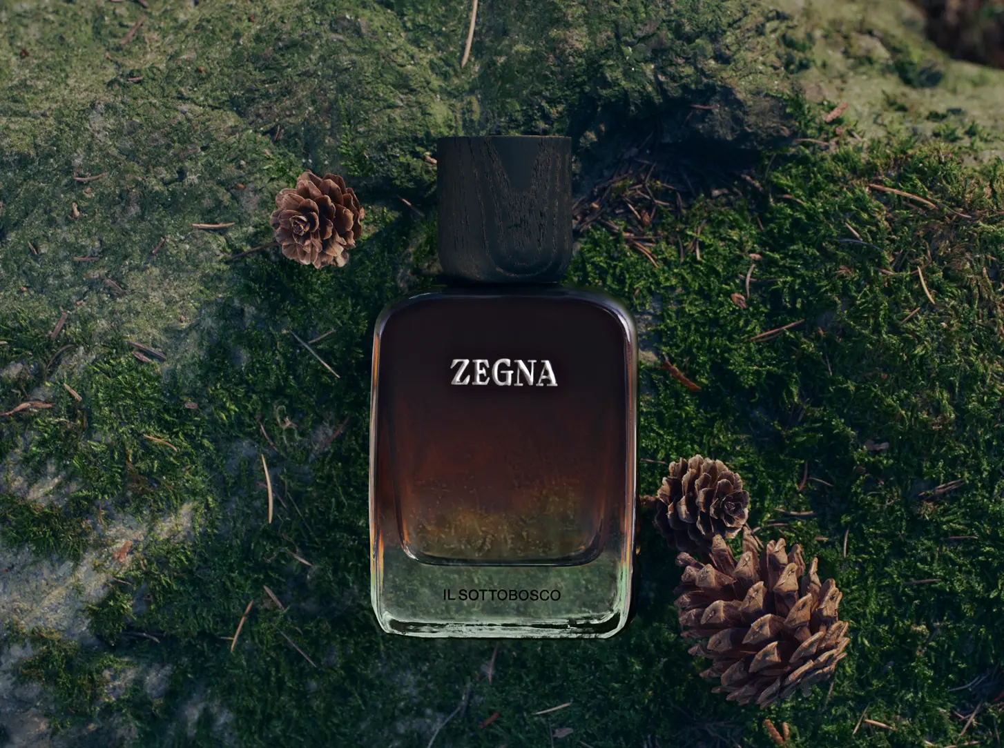 The ZEGNA Il Sottobosco fragrance in its signature design.