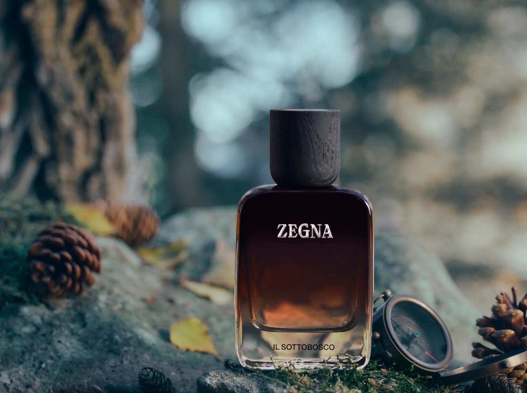 The ZEGNA Il Sottobosco fragrance in its signature design.
