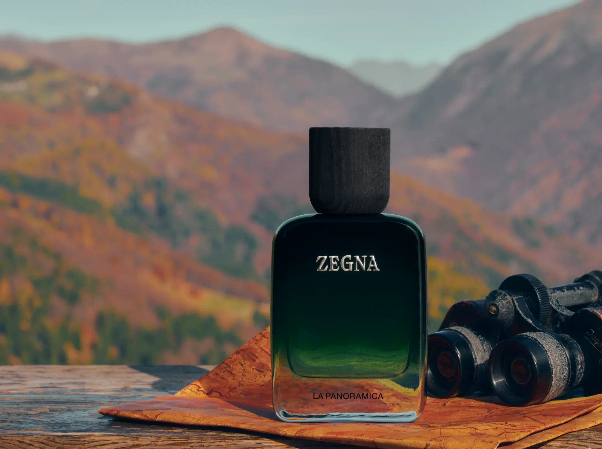 The ZEGNA La Panoramica fragrance in its signature design.