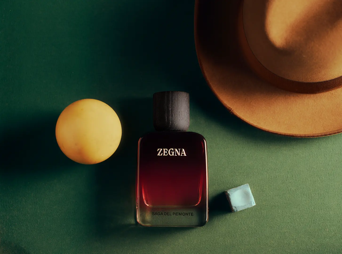 The ZEGNA Saga del Piemonte fragrance in its signature design.