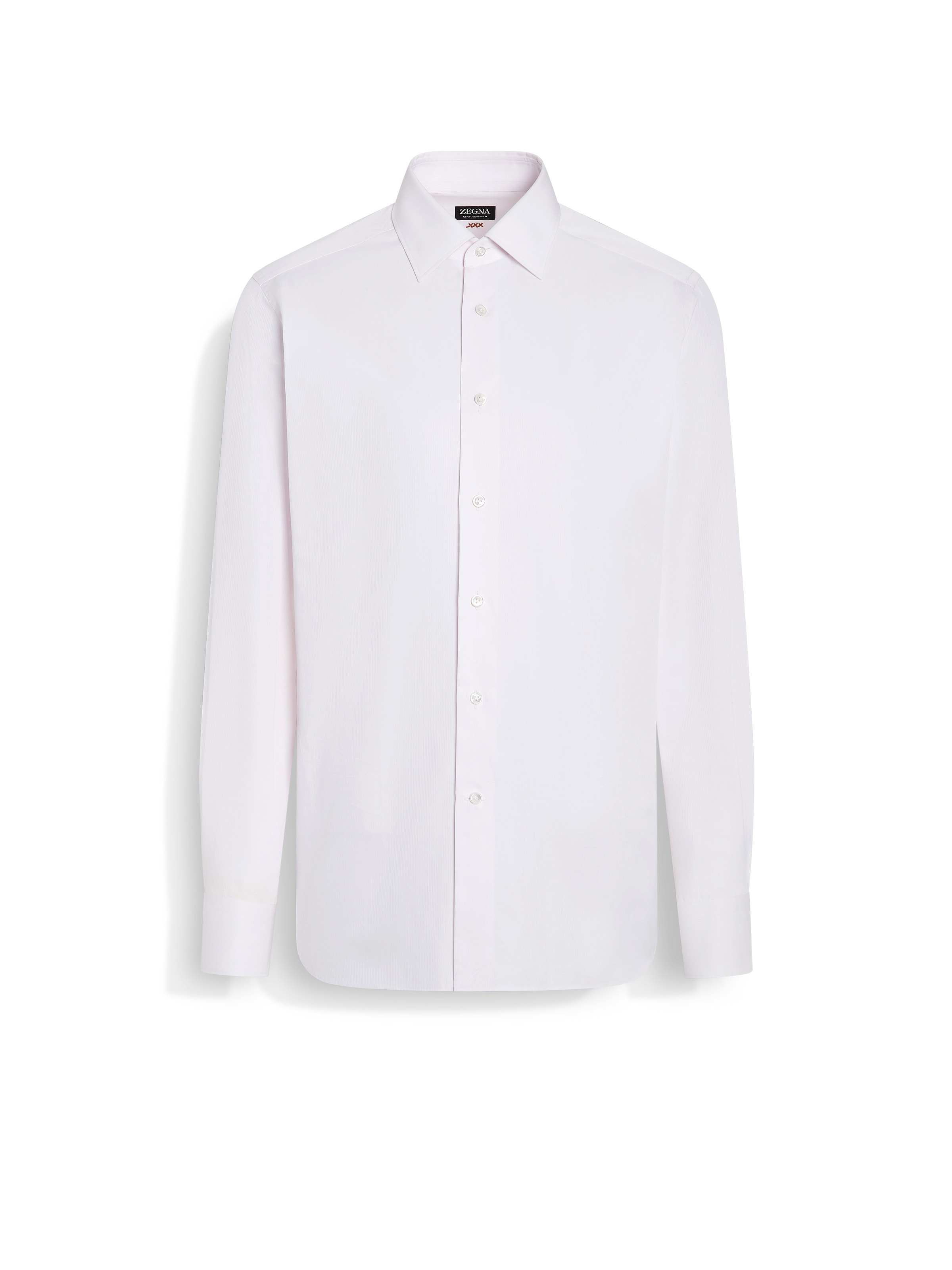 Zegna Light Pink Centoventimila Cotton Shirt In White