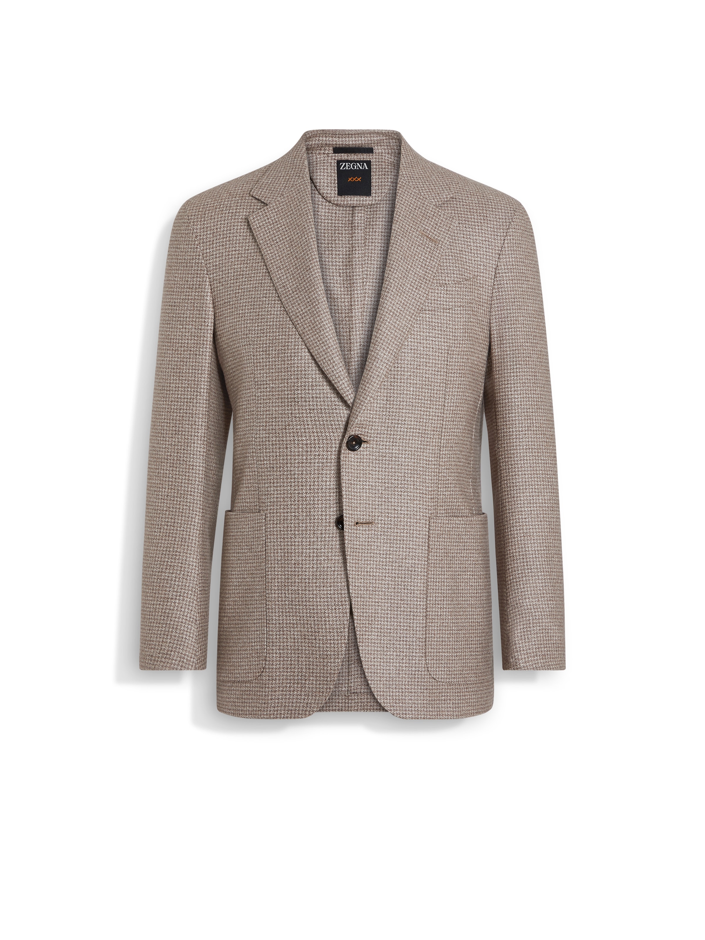 Zegna Light Beige And Light Taupe Silk And Cashmere Jacket In Brown