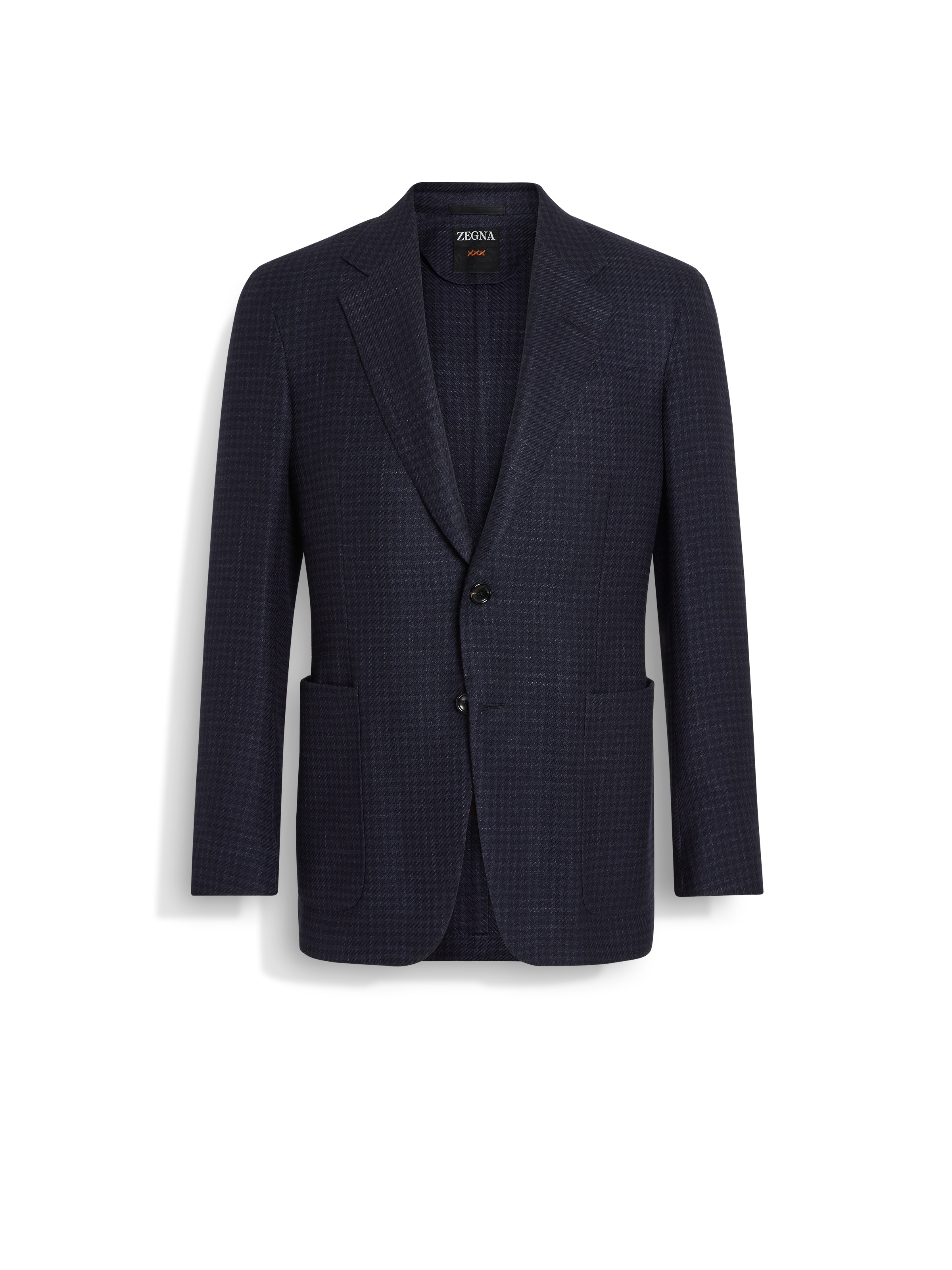 Zegna Navy Blue Silk Cashmere And Linen Jacket