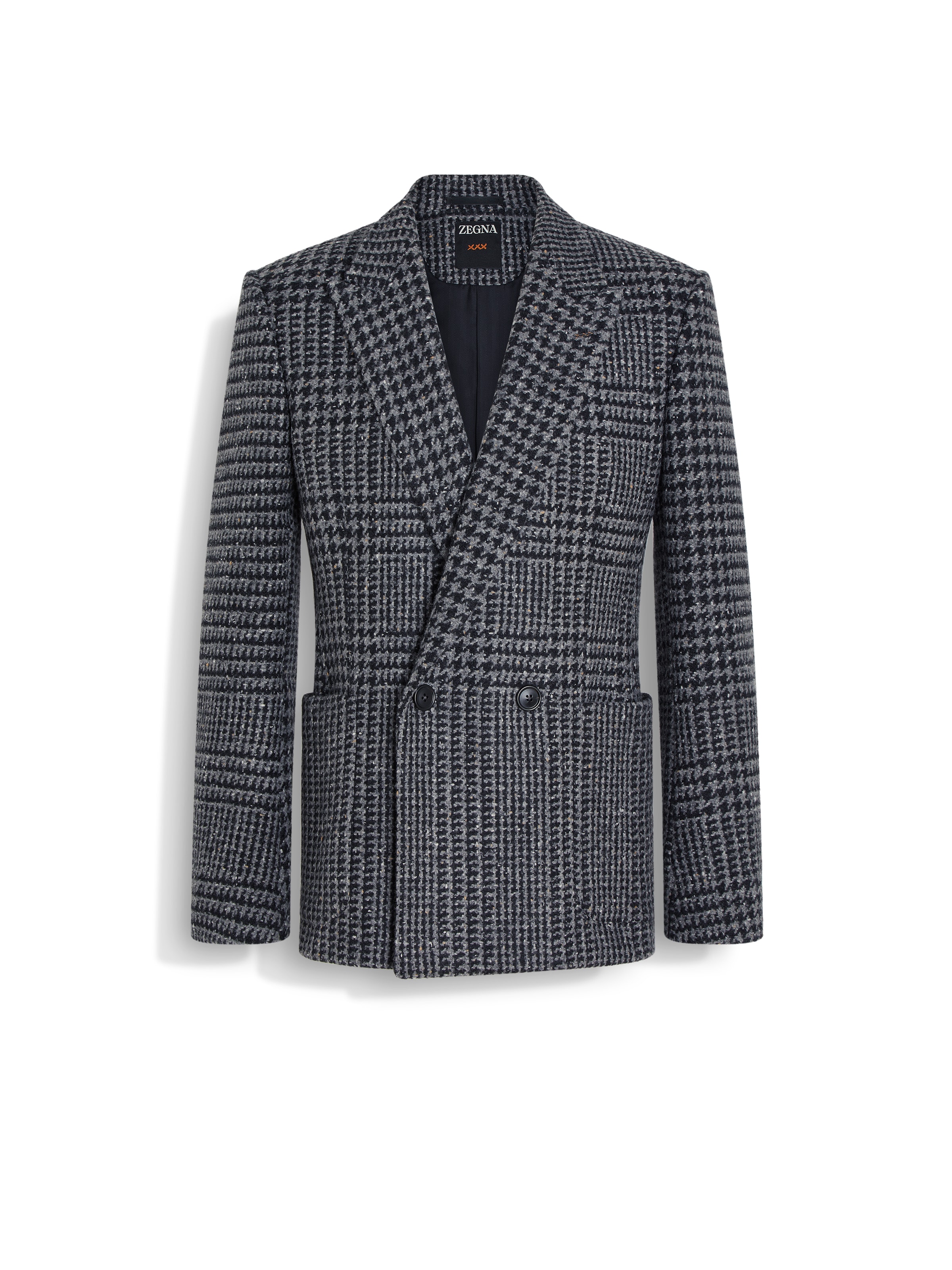 Zegna Veste En Laine Et Cachemire Gris Et Noir In Gray