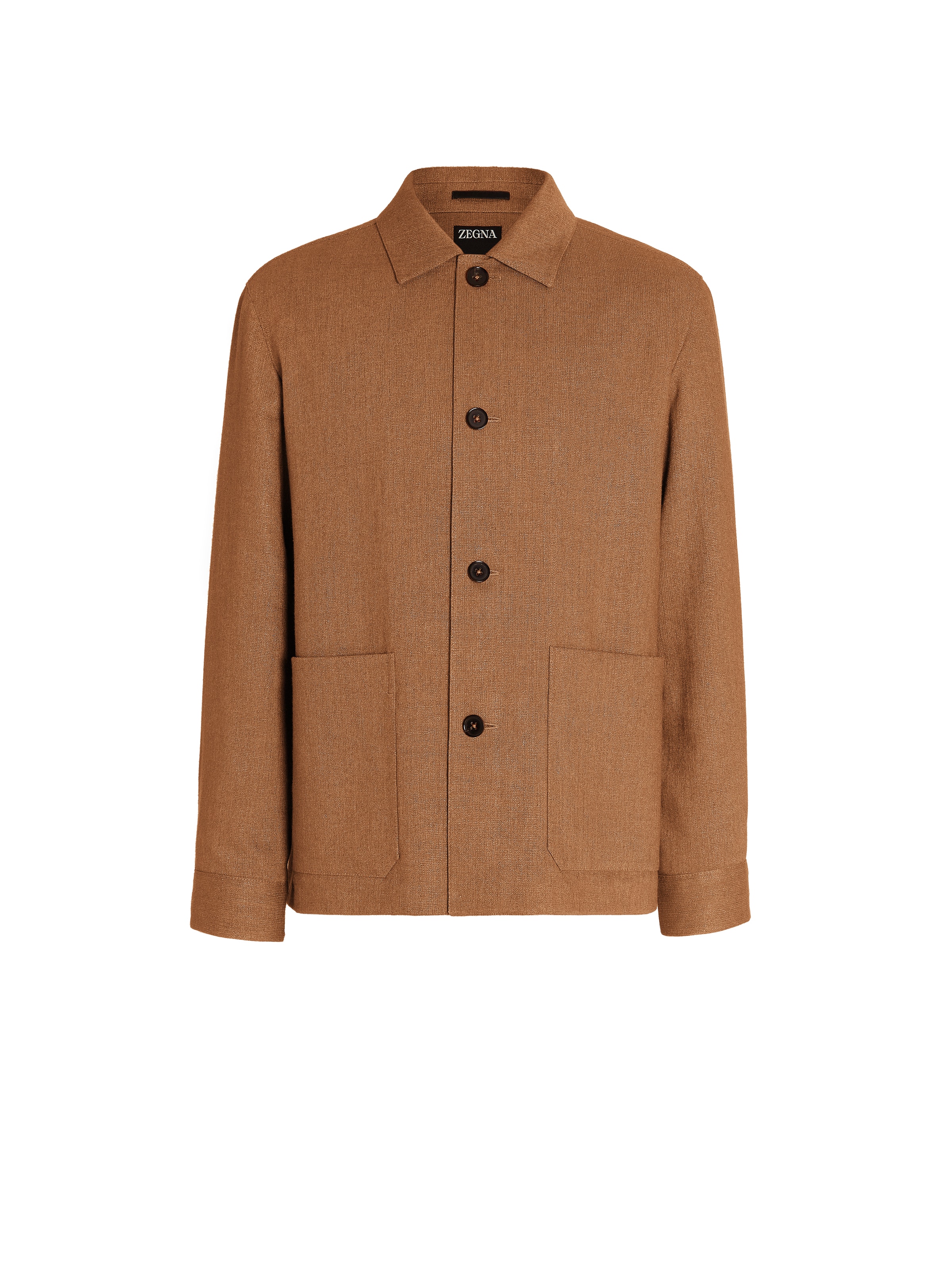 Shop Zegna Linen And Silk Blend Chore Jacket In Foliage