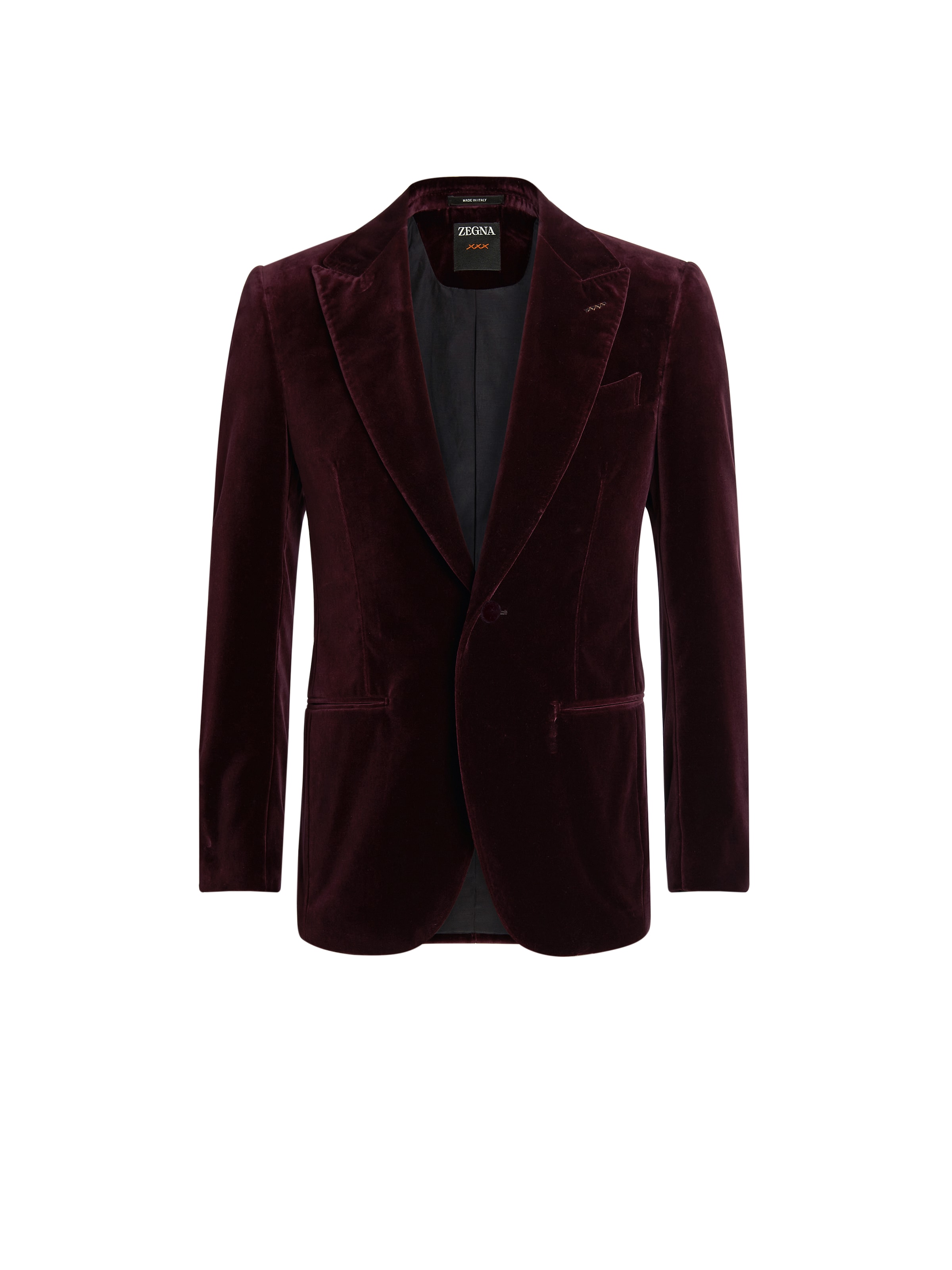 Zegna Dark Burgundy Cotton Evening Jacket