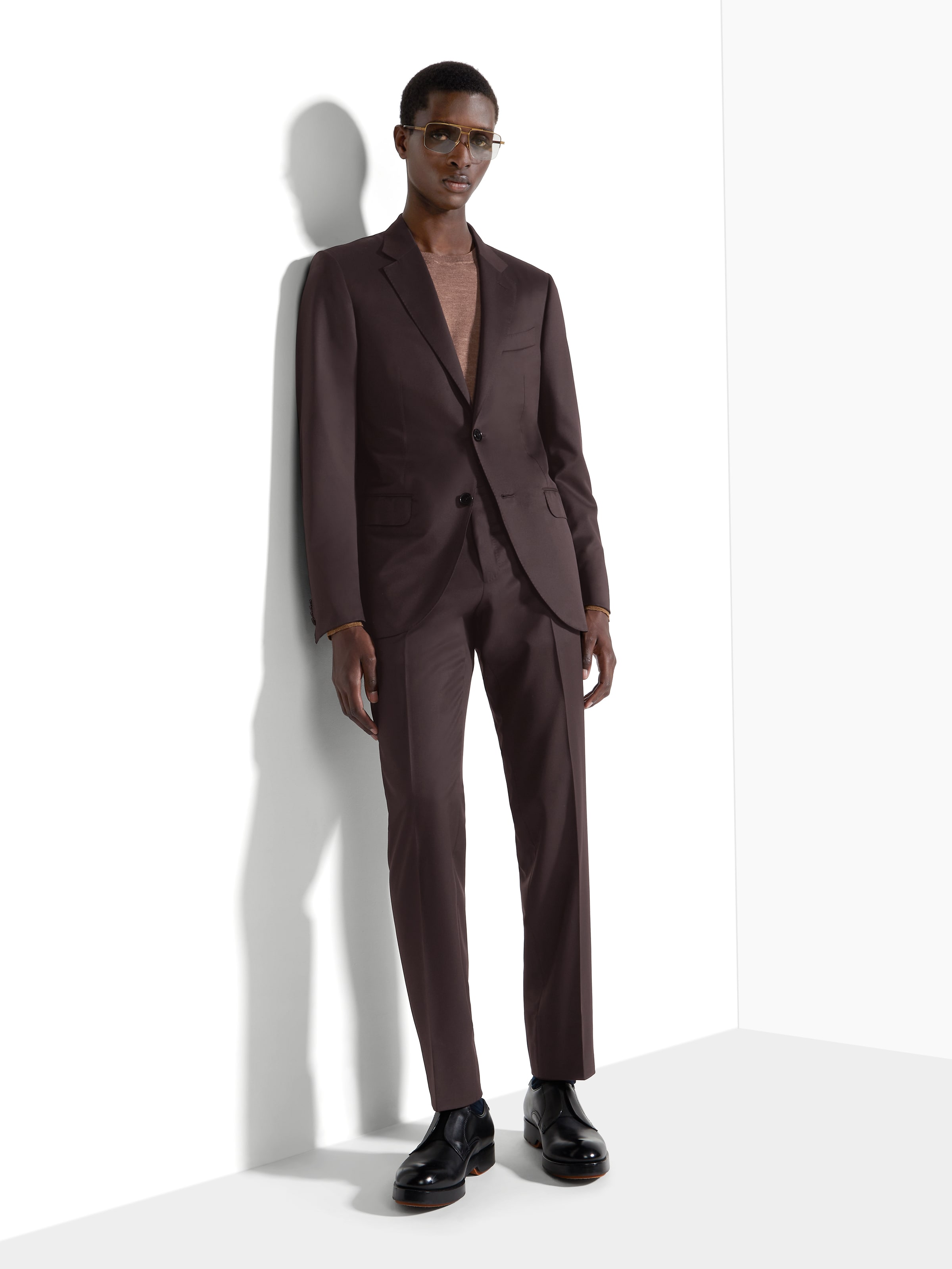 Zegna Dark Brown Centoventimila Wool Suit