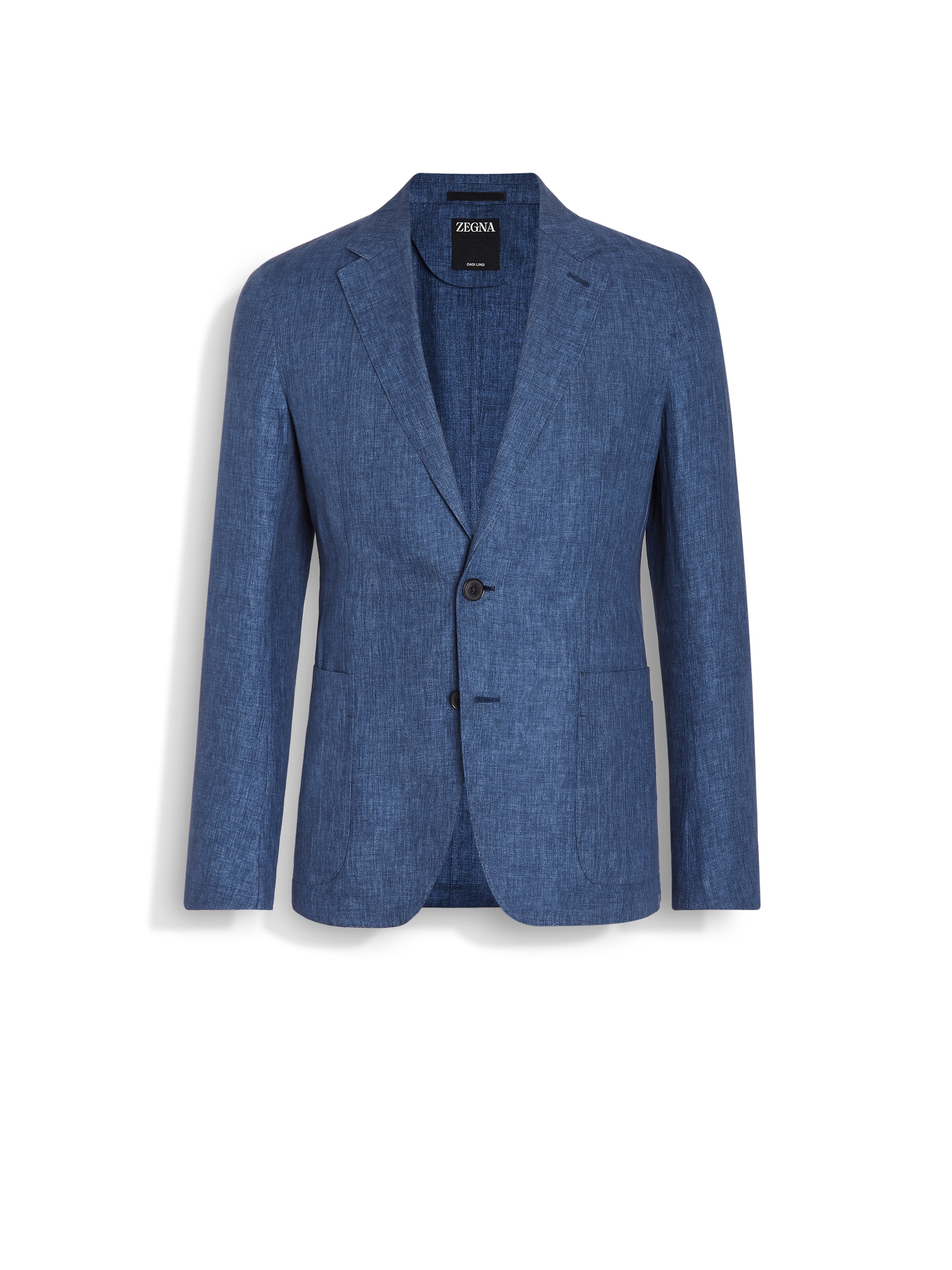Zegna Avio Blue Oasi Lino Shirt Jacket In Avio Blue
