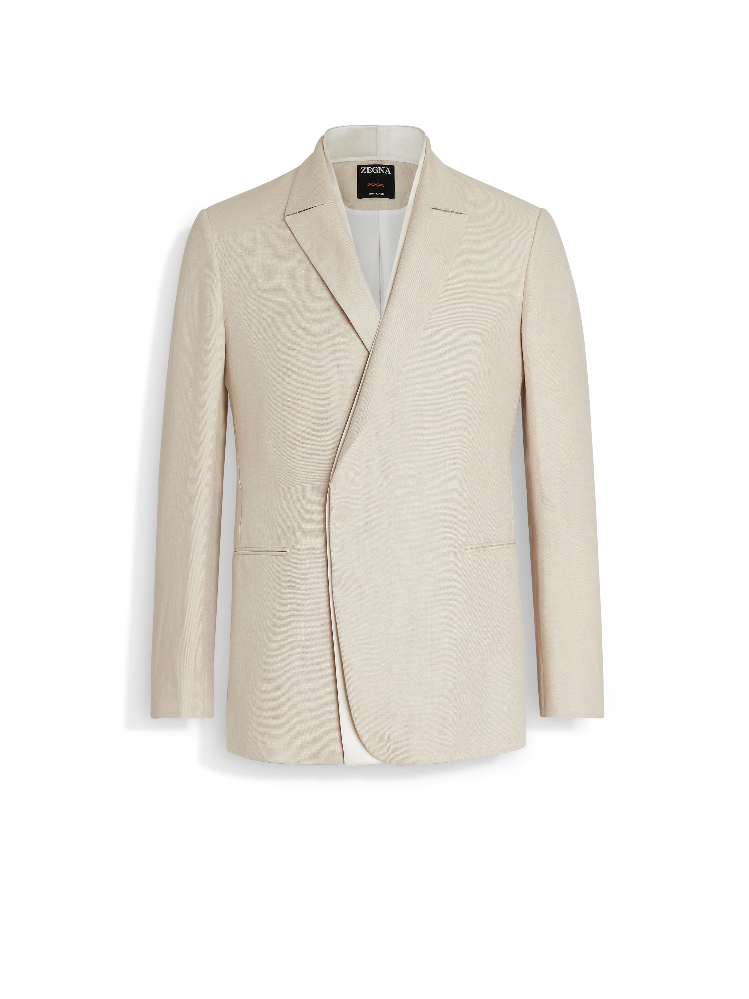 Zegna Linen Double-breasted Evening Jacket In Light Beige
