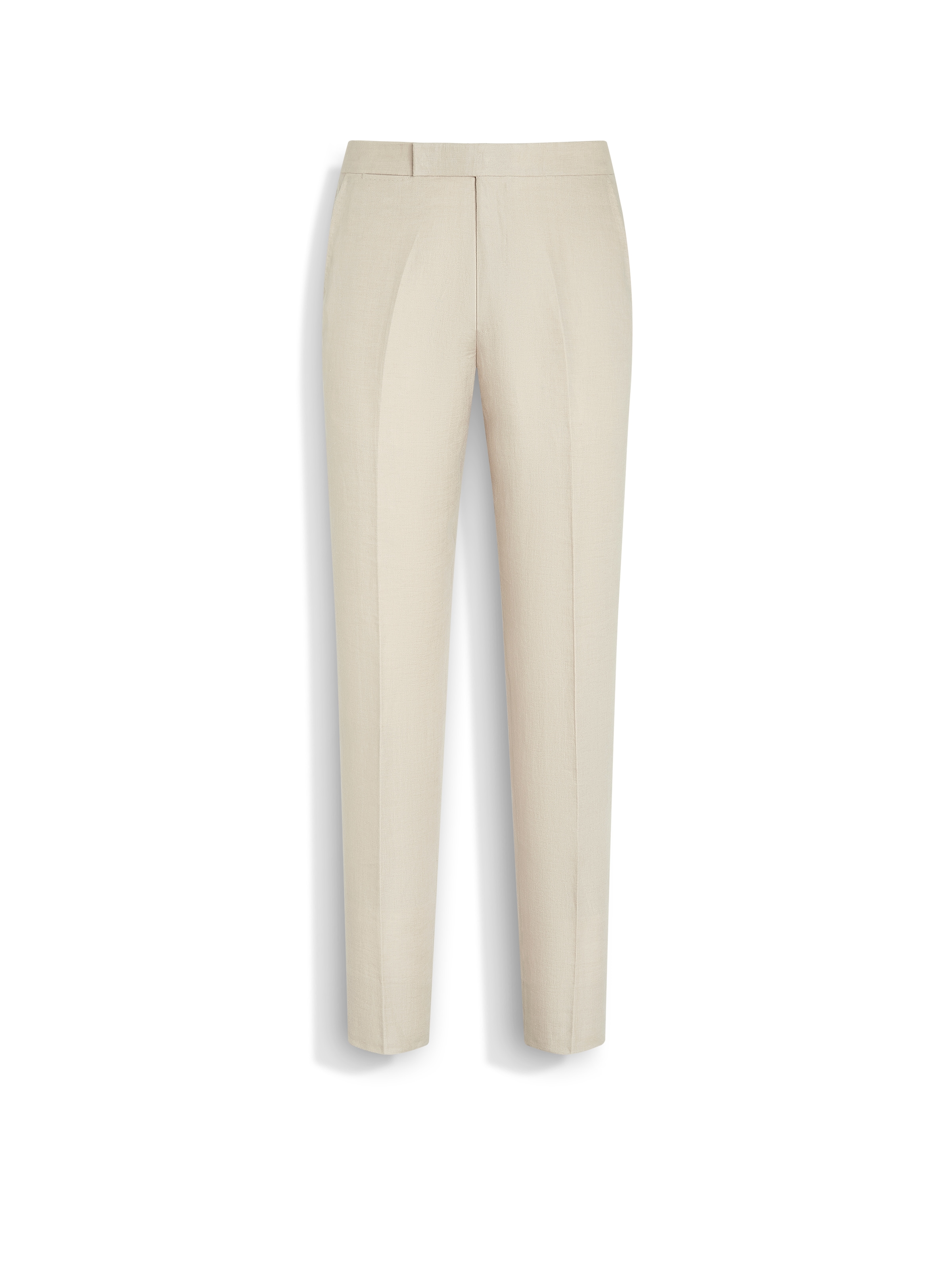 Zegna Pantalon En Oasi Lino Beige Clair In Beige Clair
