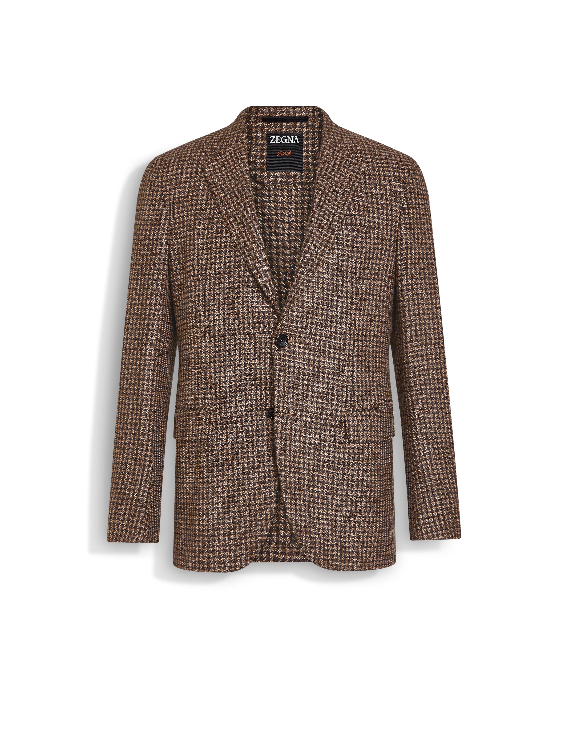 Zegna Dark Brown And Light Brown Cashmere And Silk Jacket In Dark Brown/light Brown