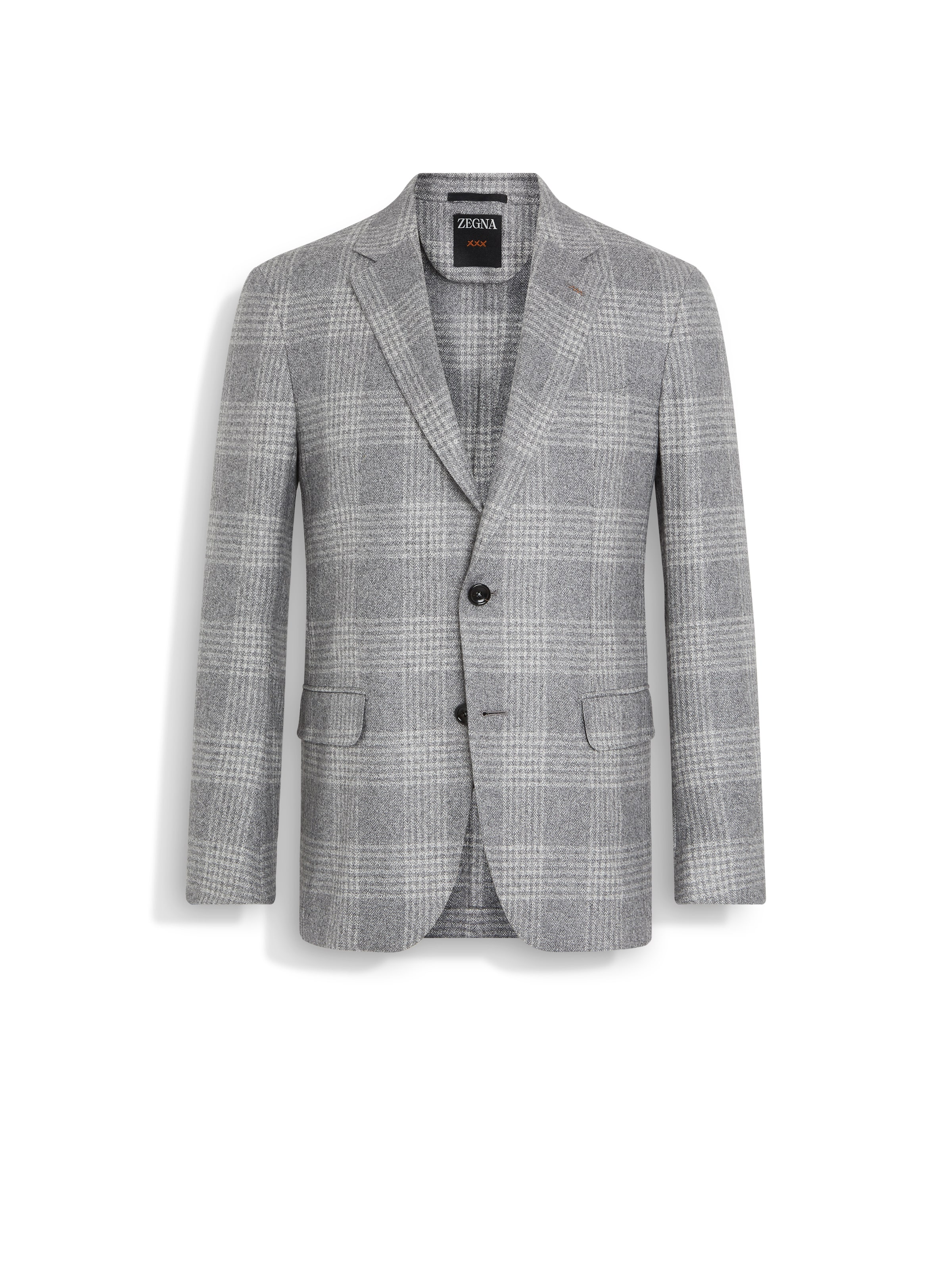 Zegna Grey And White Silk And Cashmere Jacket In Grey/white