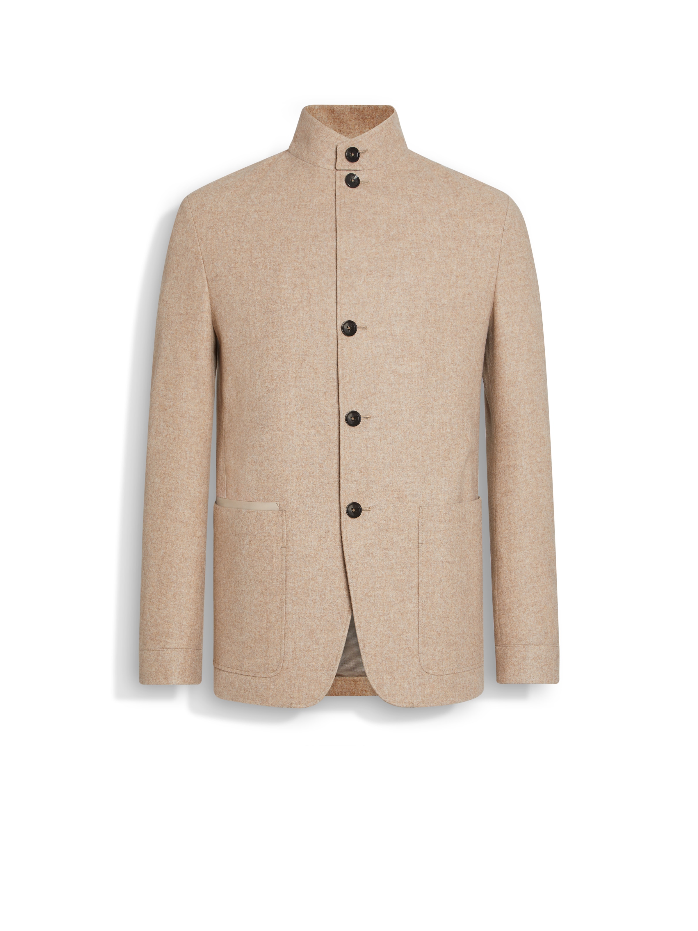 Zegna Linen-blend Shirt Jacket In Light Taupe Multimélange