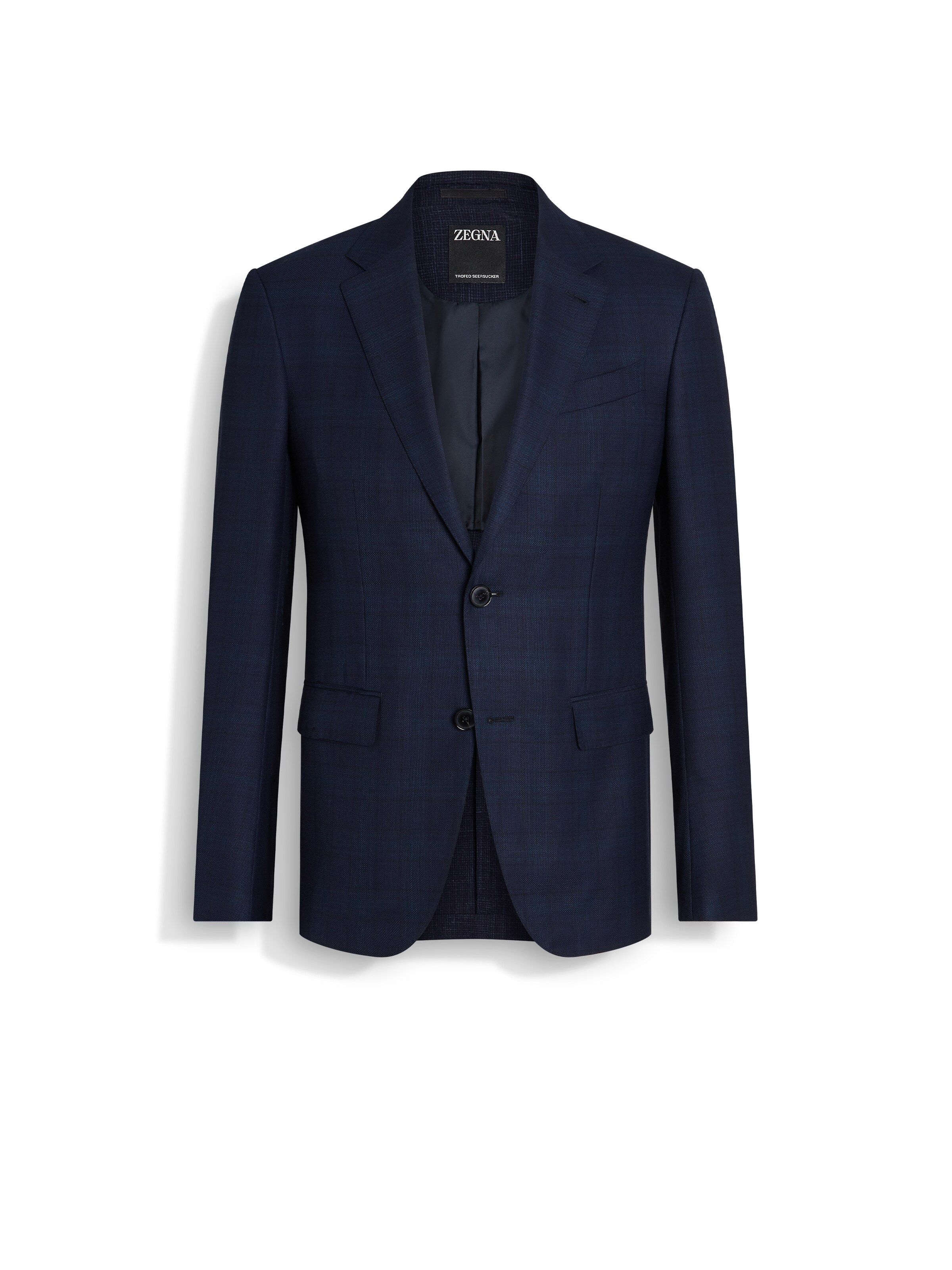 Zegna Dark Blue And Teal Blue 15milmil15 Wool Jacket In Dark Blue/teal Blue