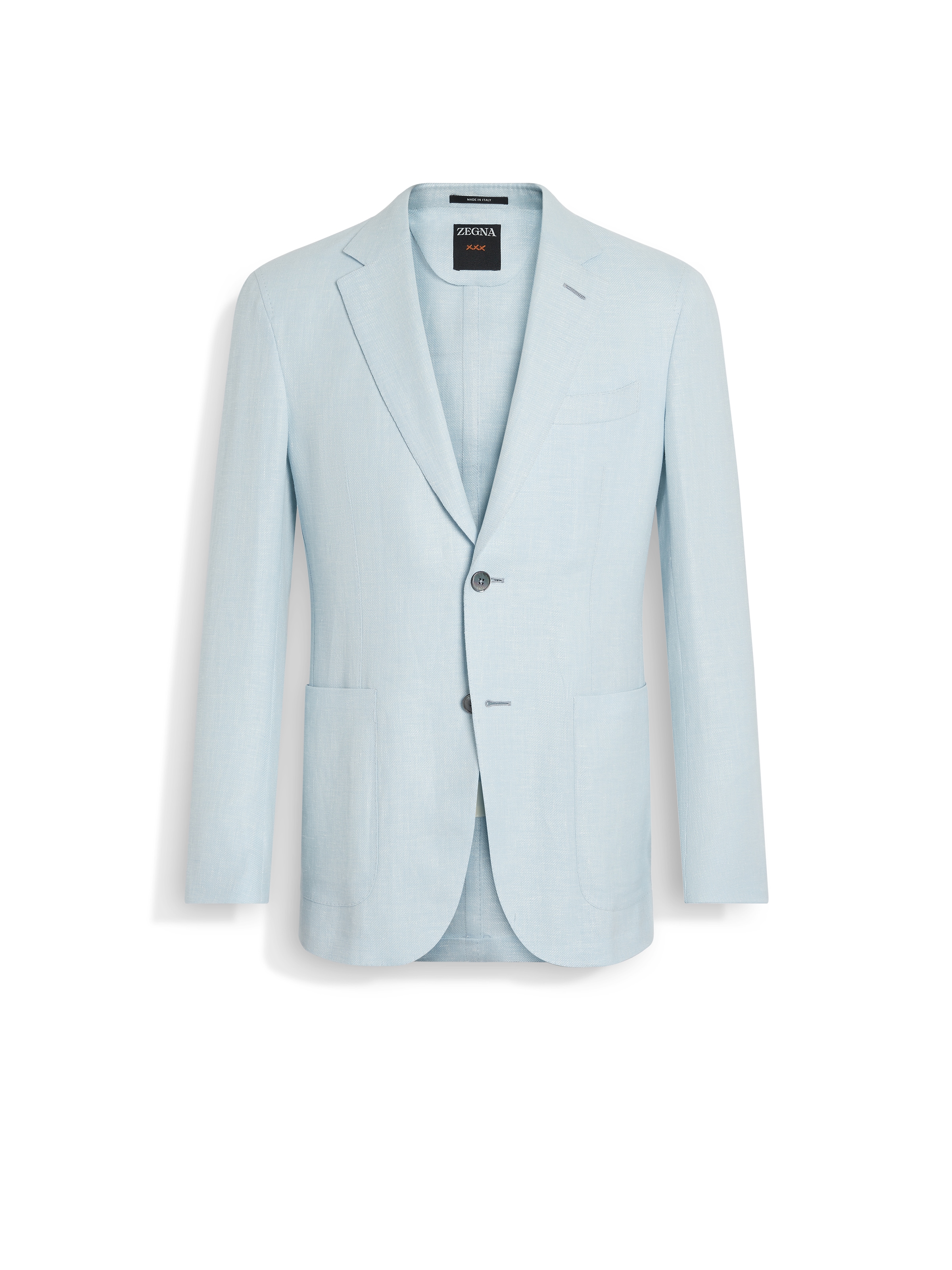 Zegna Light Ochre Crossover Linen Wool And Silk Blend Jacket