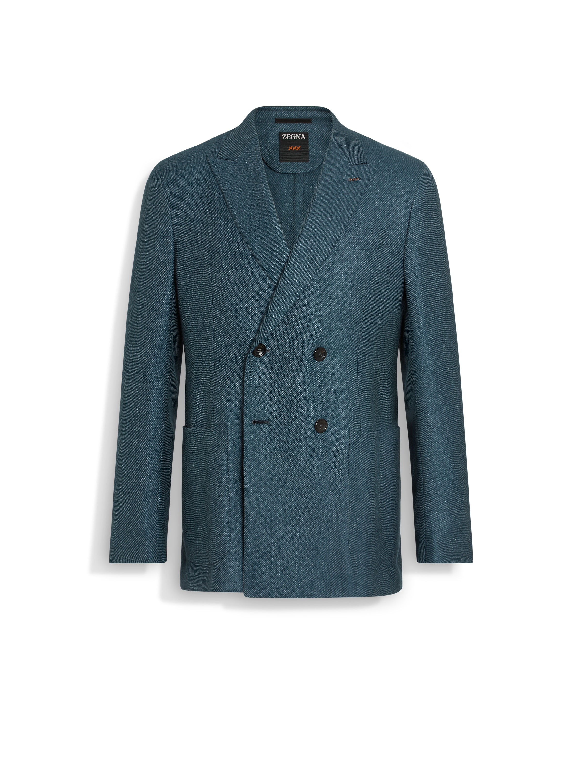 Zegna Teal Blue Cashmere Silk And Linen Jacket In Bleu Sarcelle