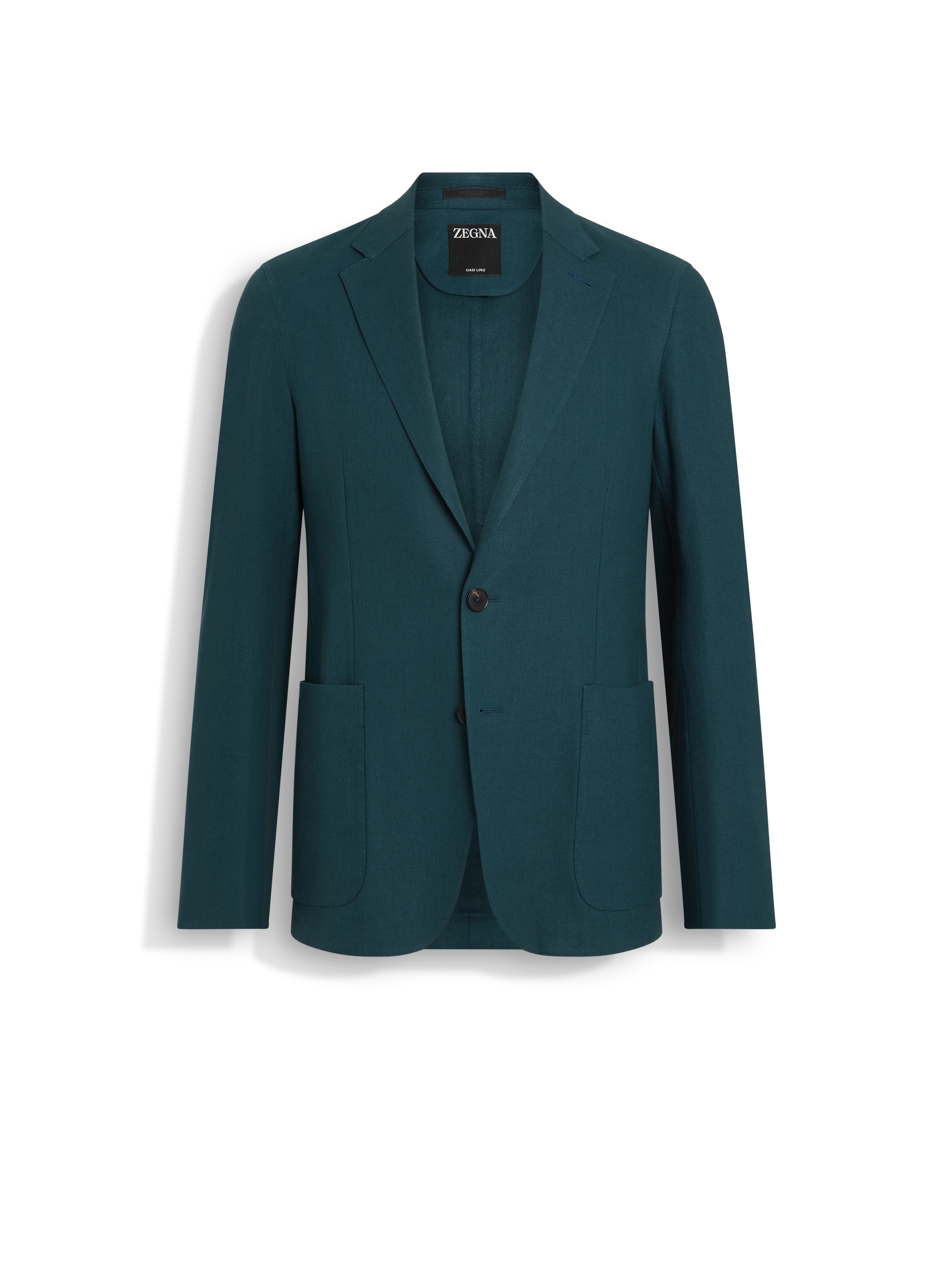 Zegna Dark Teal Blue Oasi Lino Shirt Jacket