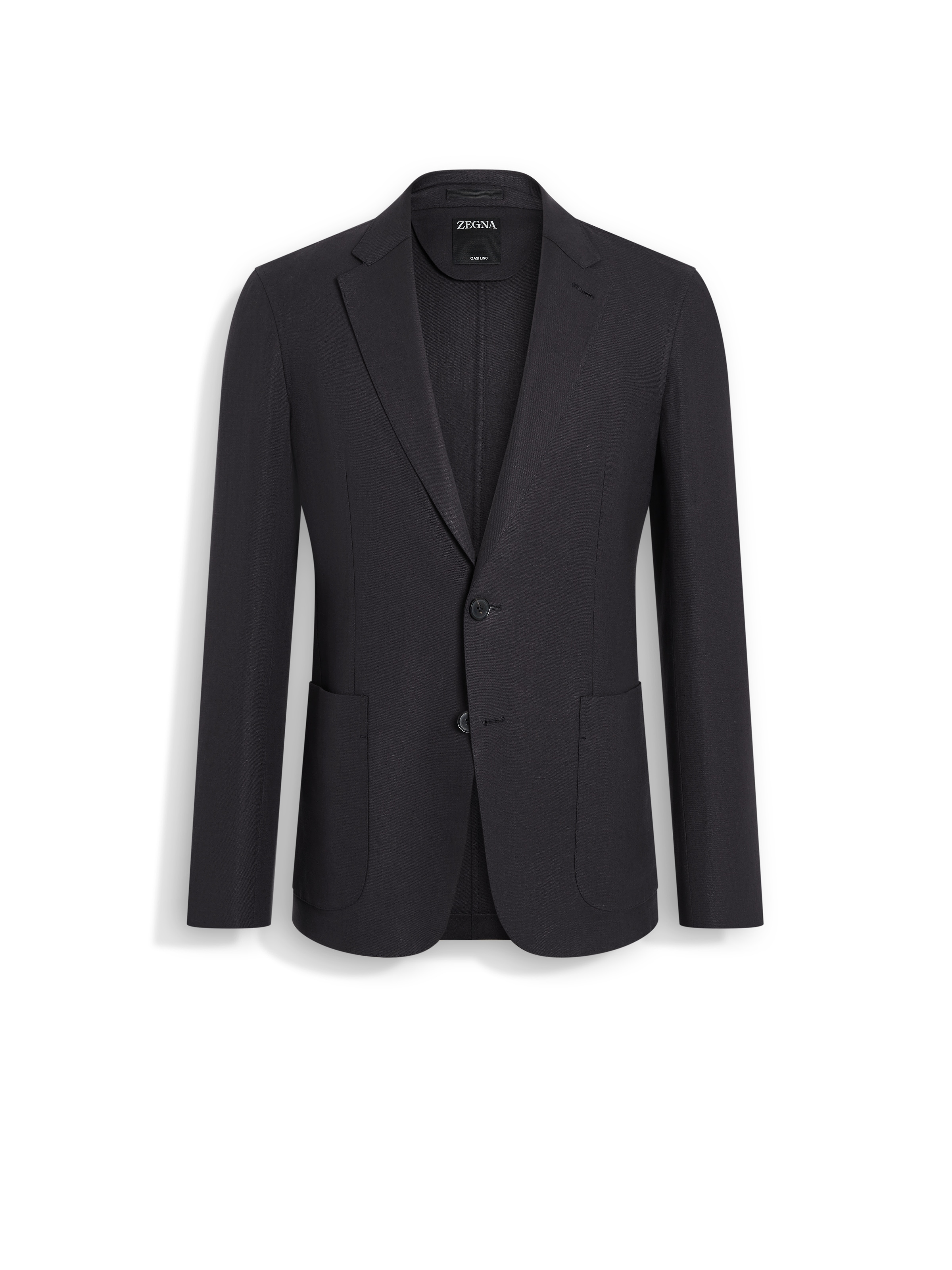 Zegna Navy Blue Oasi Lino Shirt Jacket