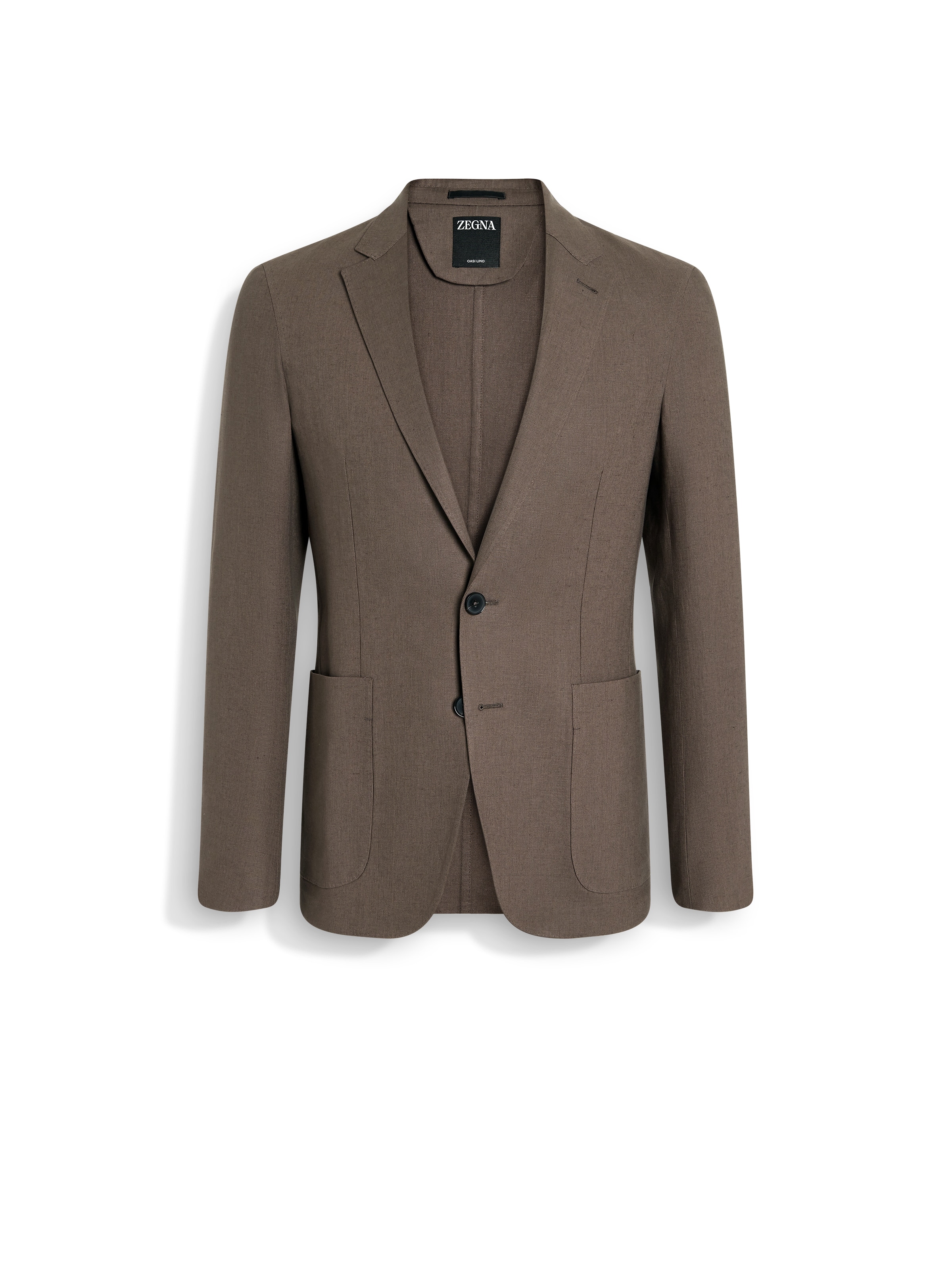 Zegna Dark Taupe Oasi Lino Shirt Jacket