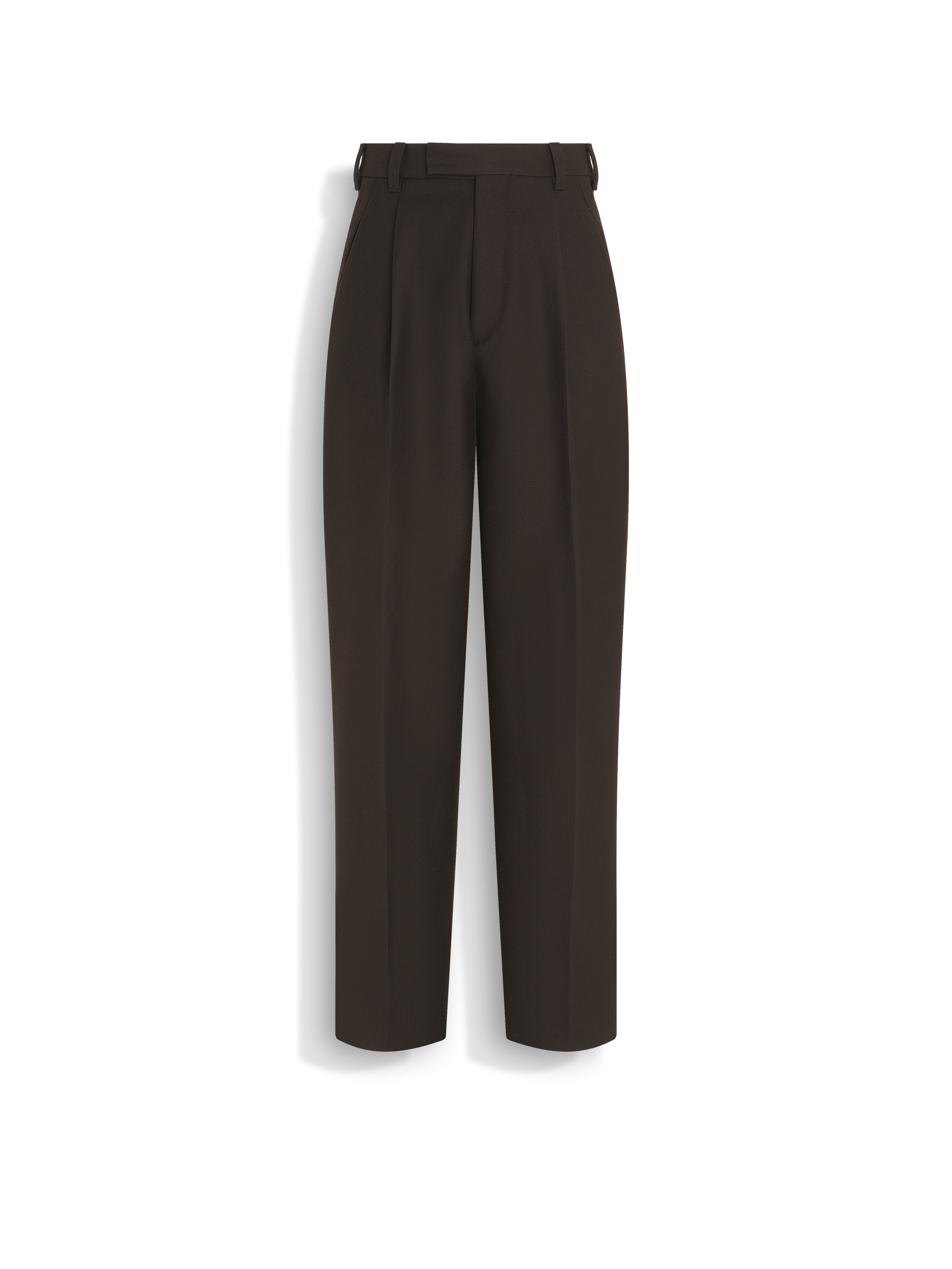 Zegna Stretch Gabardine Denim Jean In Marron Foncé