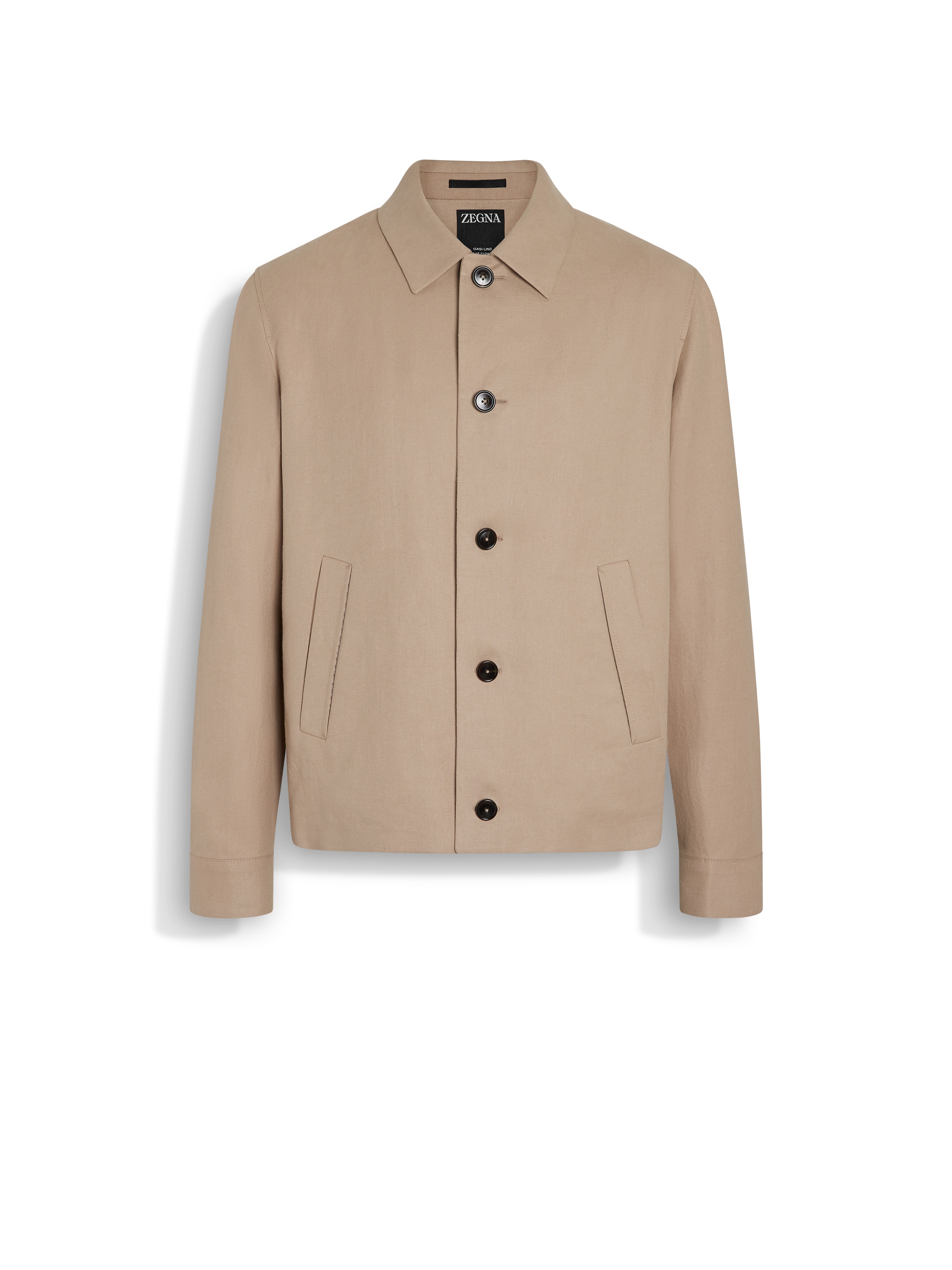 Zegna Veste Workwear En Oasi Lino Blue Flower In Multi
