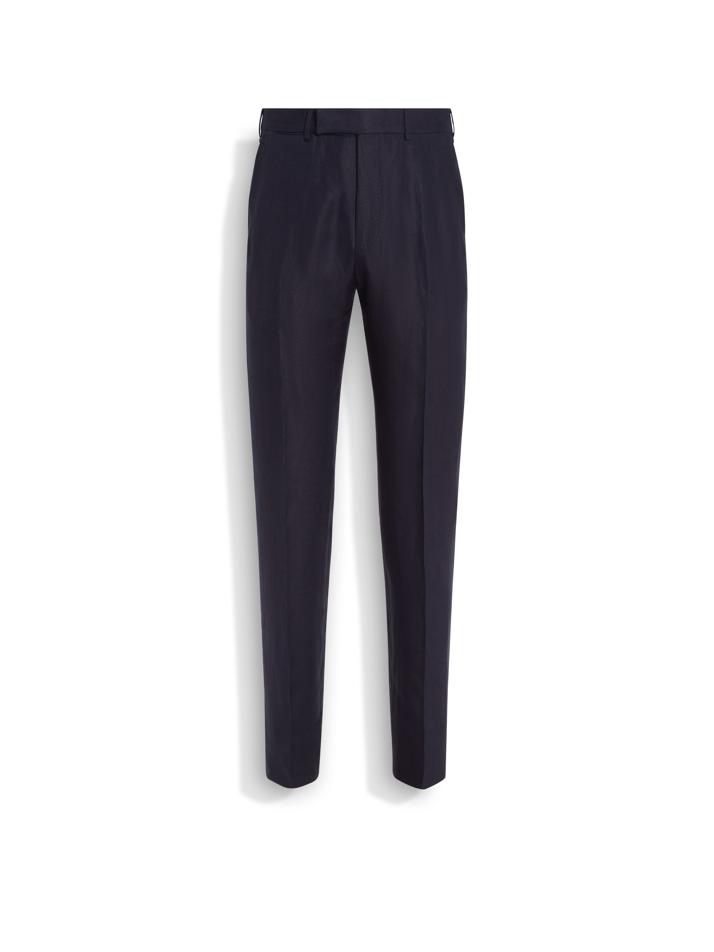 Shop Zegna Pantalon En Oasi Lino Blue Flower Bleu Marine