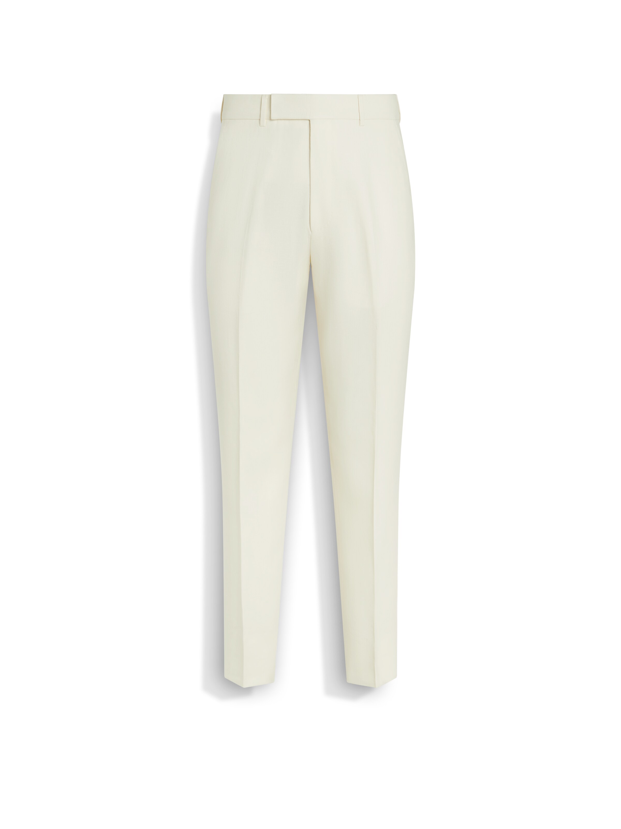Zegna Wool Trousers Front Crease In Blanc