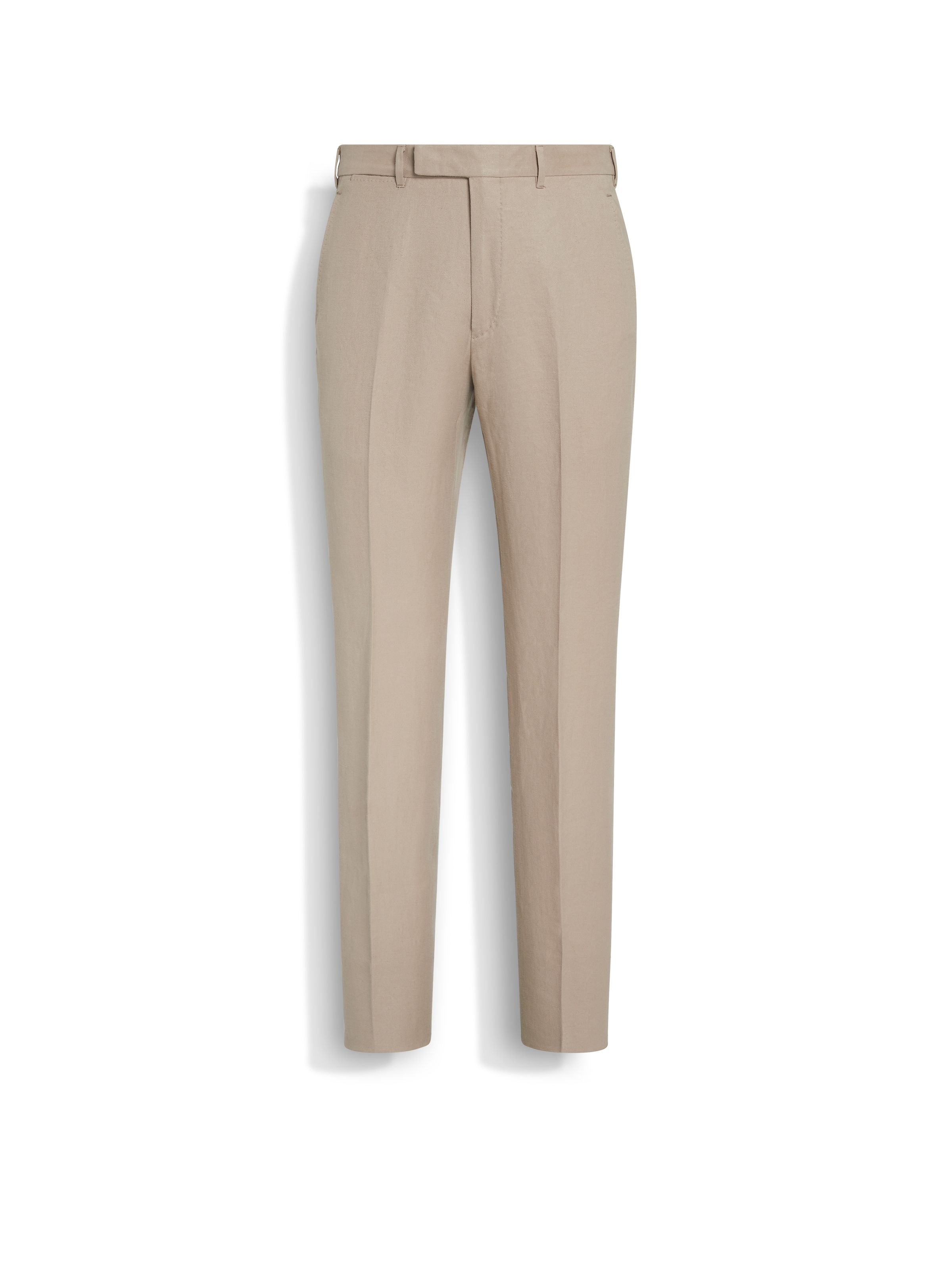 Zegna Light Taupe Oasi Lino Blue Flower Trousers