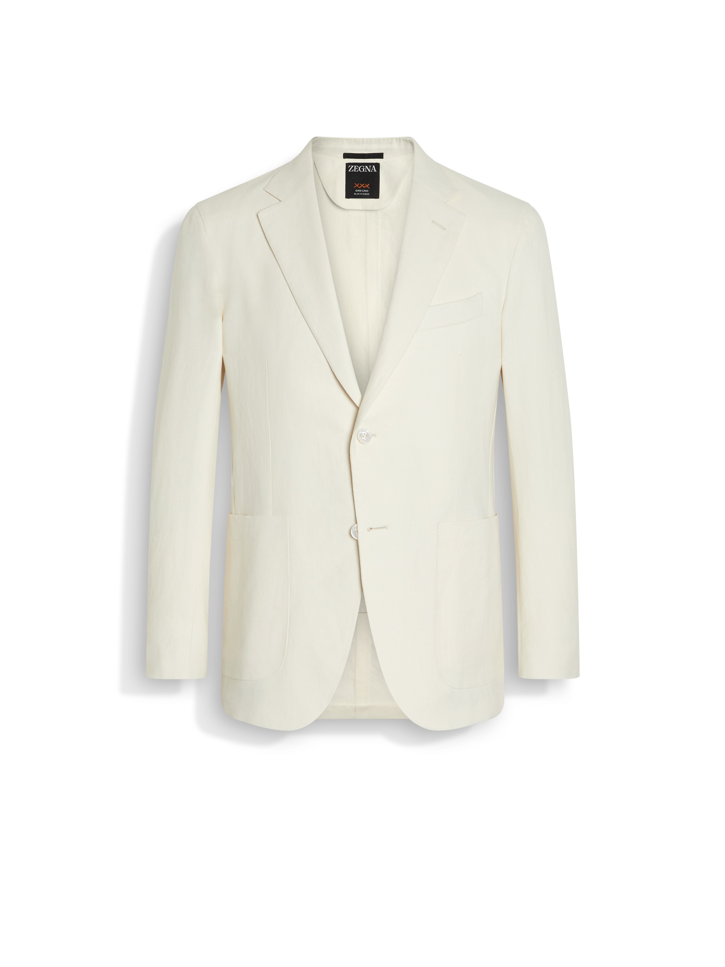 ZEGNA WHITE OASI LINO BLUE FLOWER JACKET