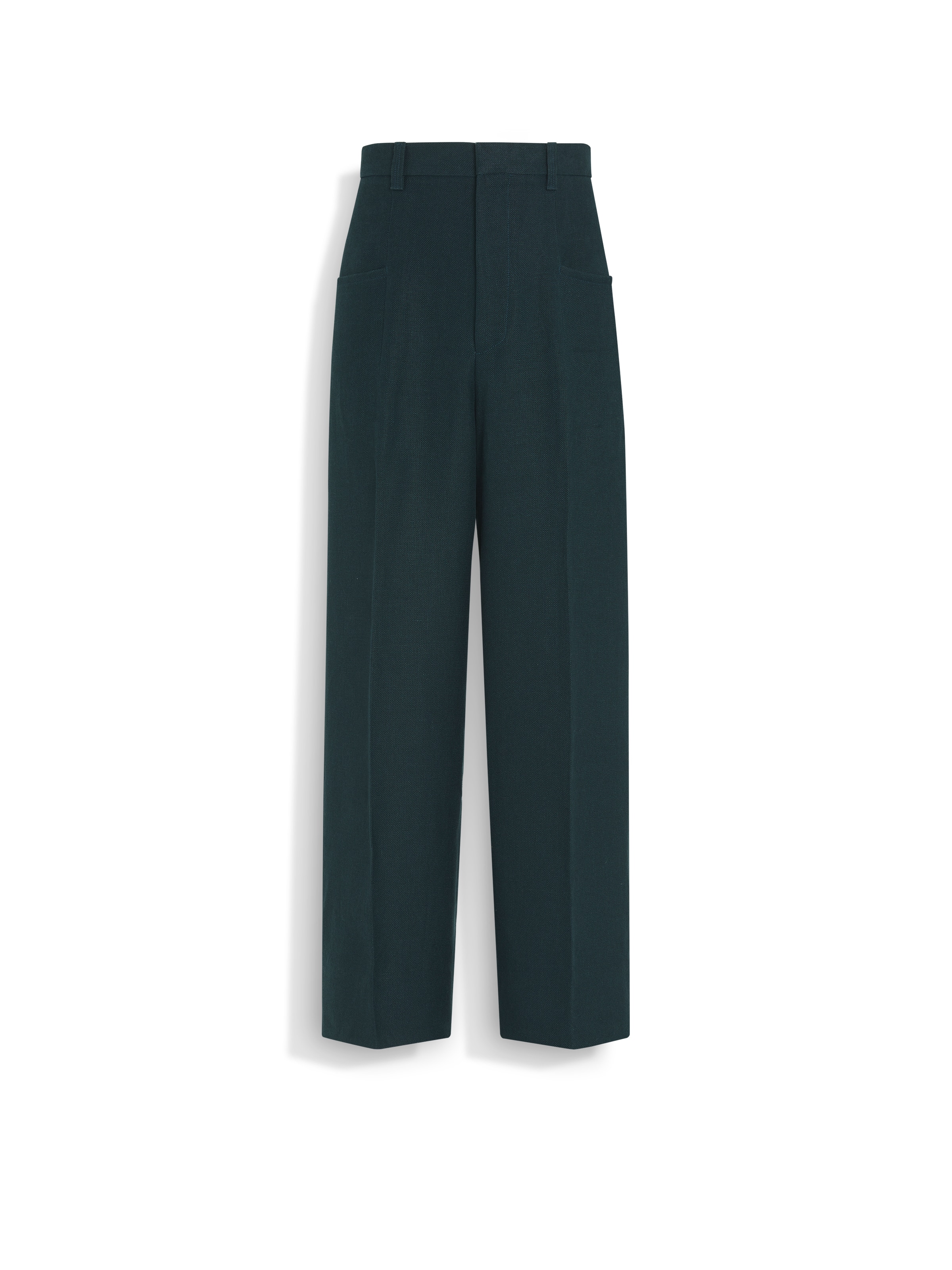 Zegna Dark Teal Blue Oasi Lino Pants