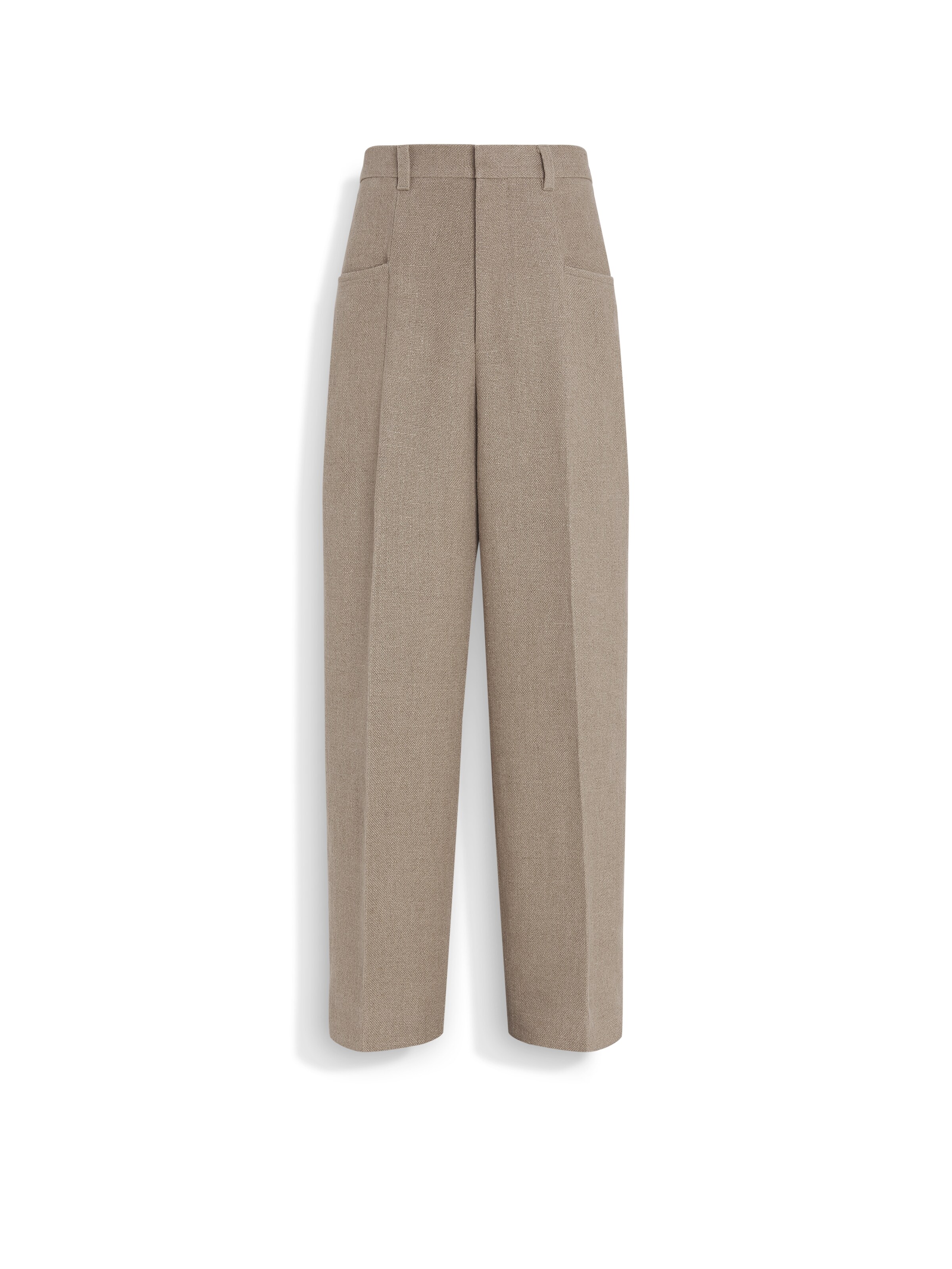 Zegna Men's Beige Mélange Linen Pants Size 56