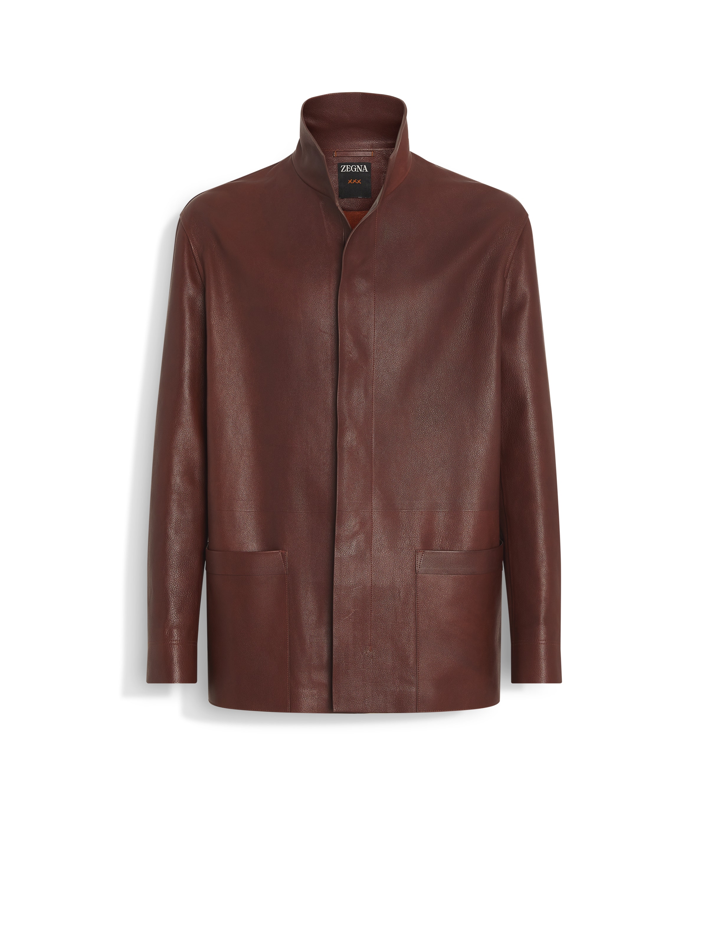 Shop Zegna Veste En Cuir In Marron
