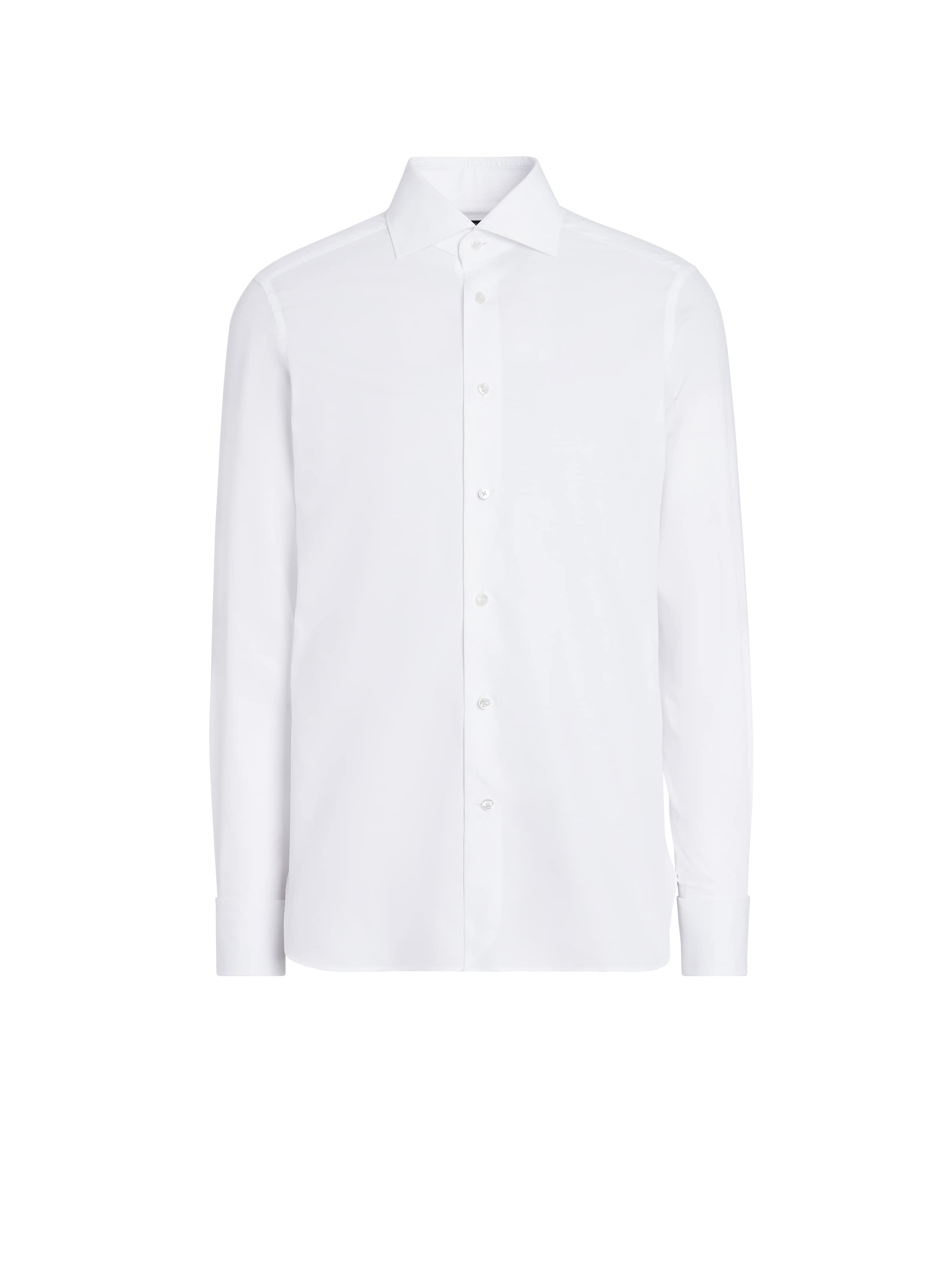 Zegna Micro Striped Trecapi Tailored Fit Long Sleeve Shirt In White