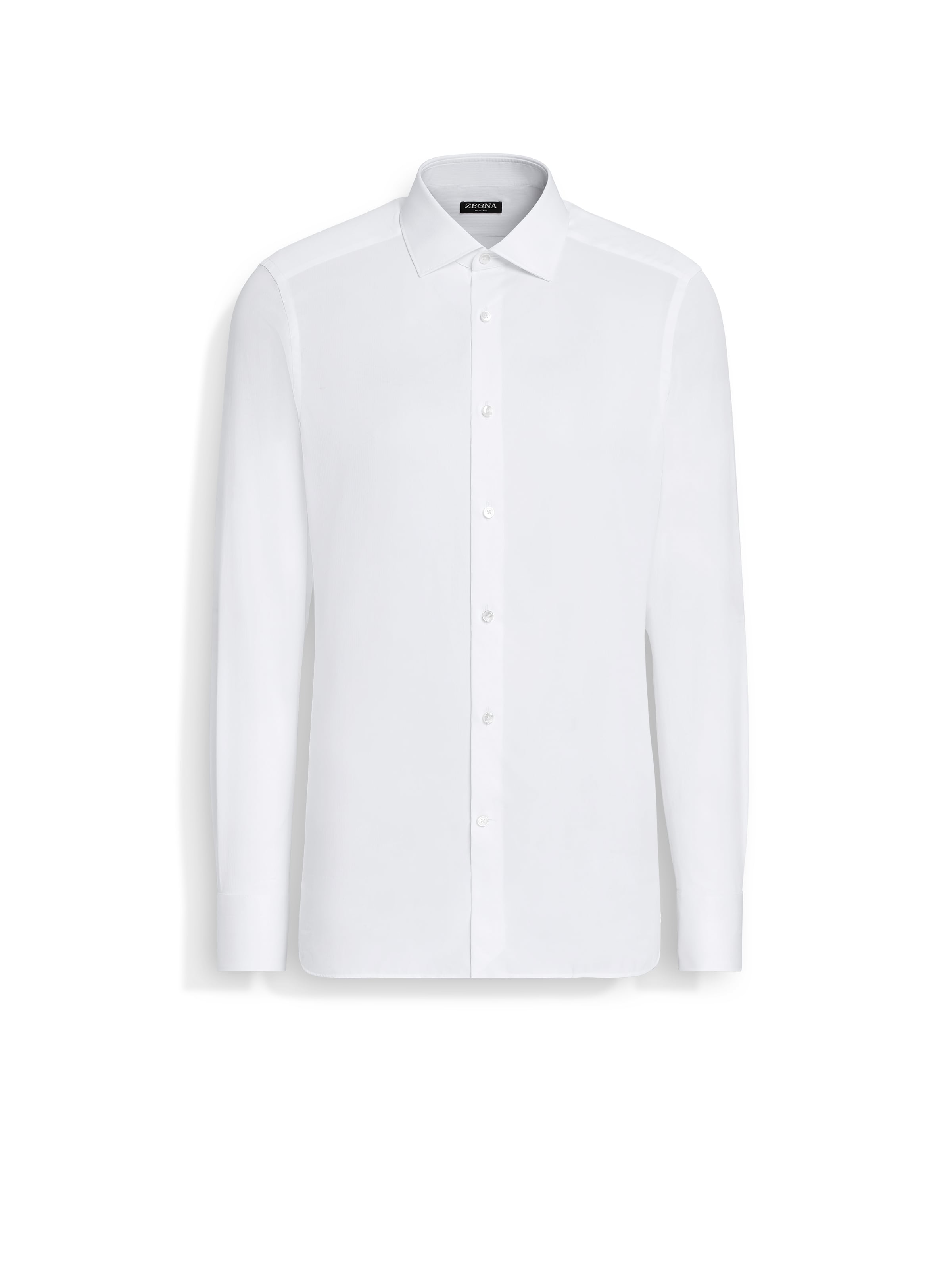 Zegna White Micro-striped Trecapi Cotton Shirt In Blanc