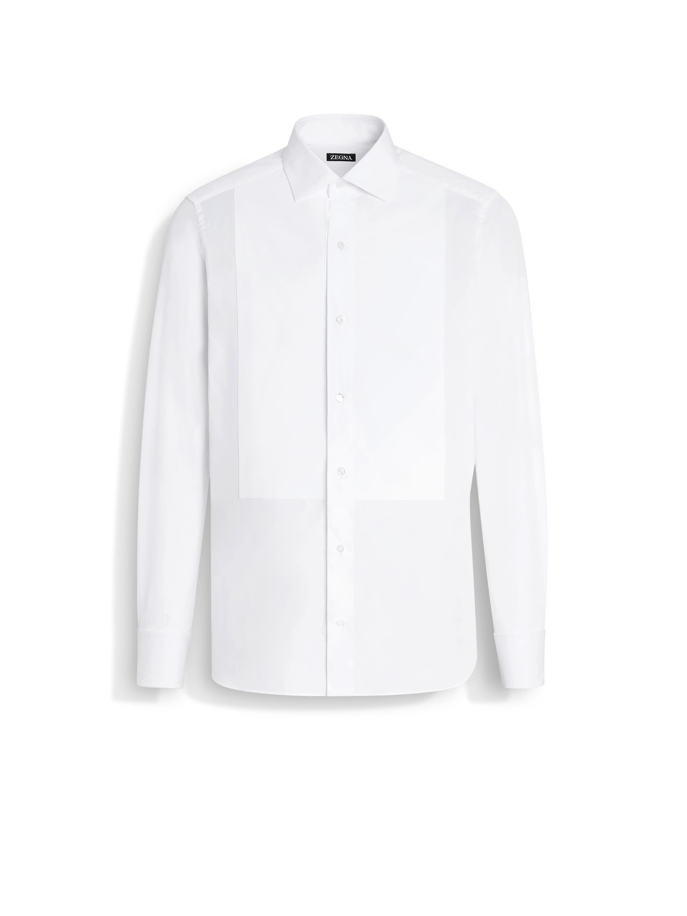 Shop Zegna Chemise De Smoking En Coton Blanc Optique In Optical White