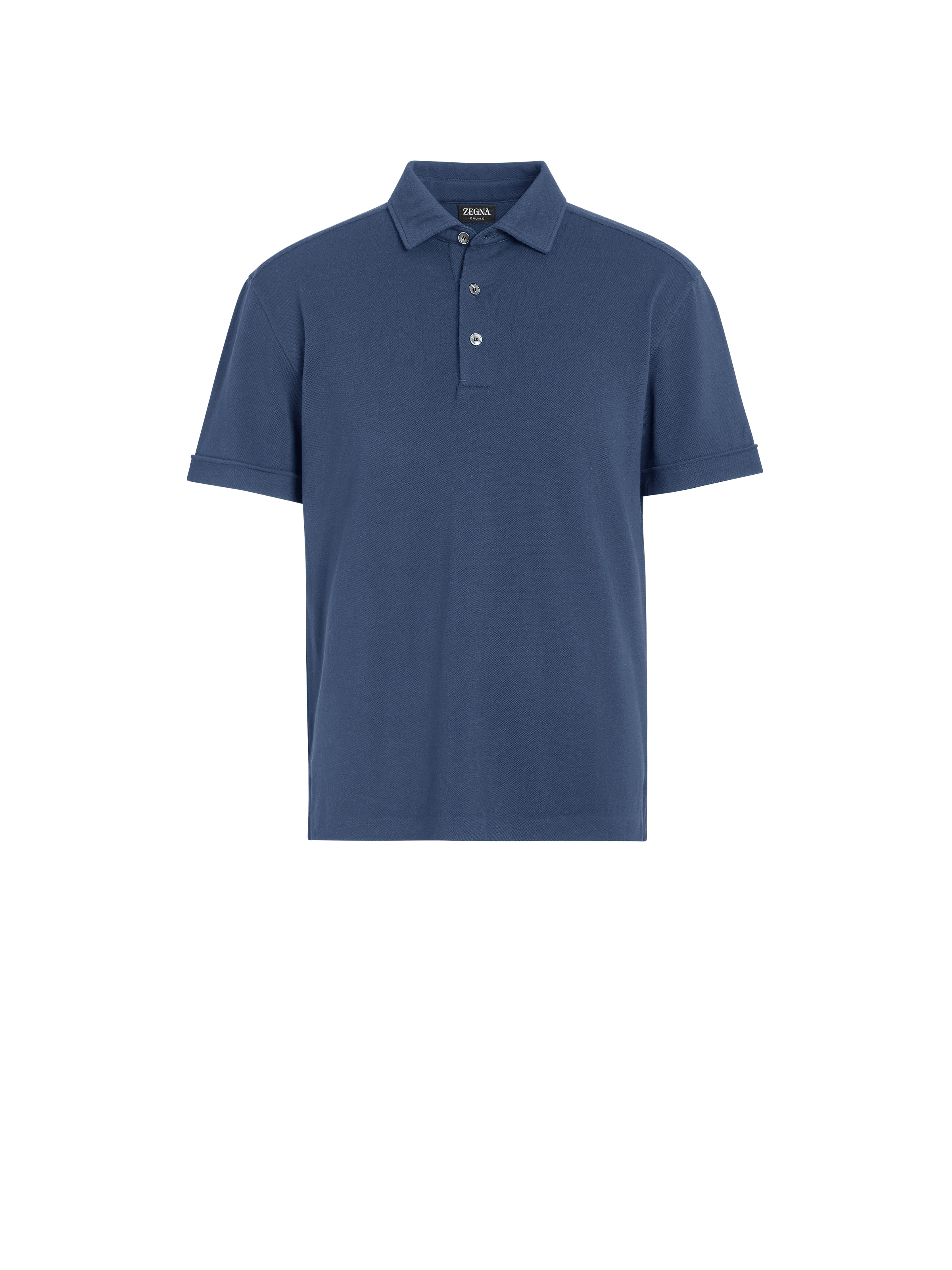Zegna Utility Blue 12milmil12 Wool Polo Shirt